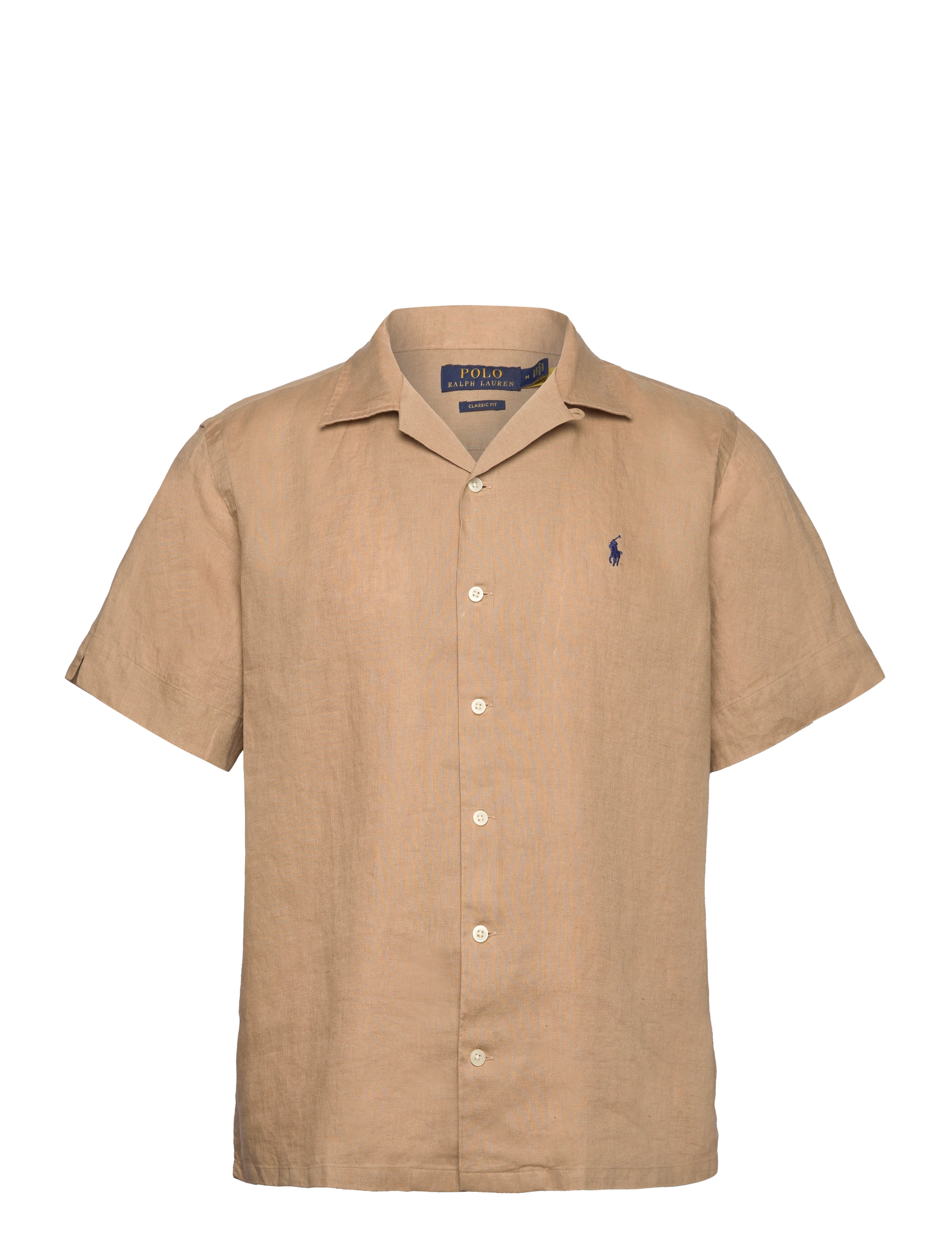 Classic Fit Linen Camp Shirt - VINTAGE KHAKI