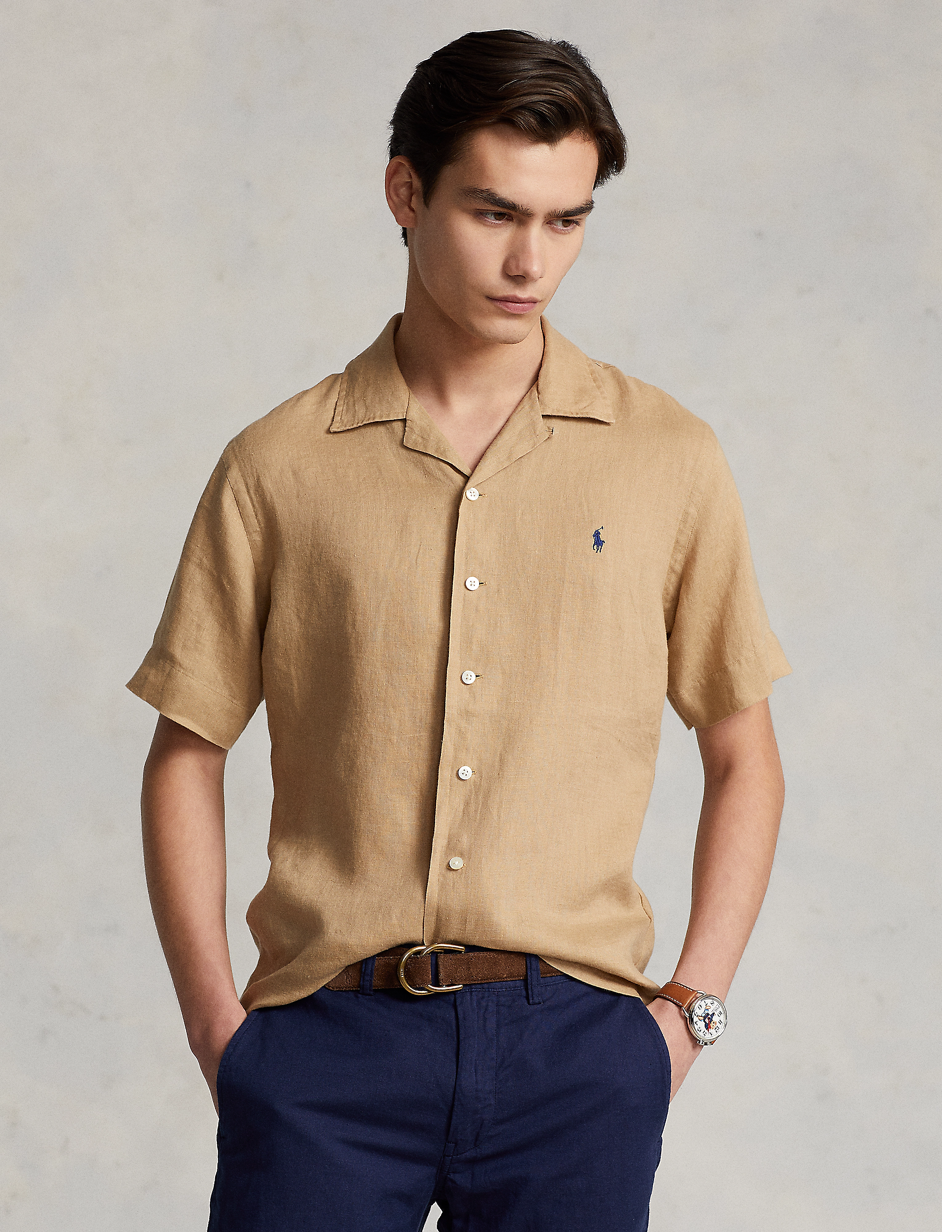 Polo Ralph Lauren - Classic Fit Linen Camp Shirt - vintage khaki - 2