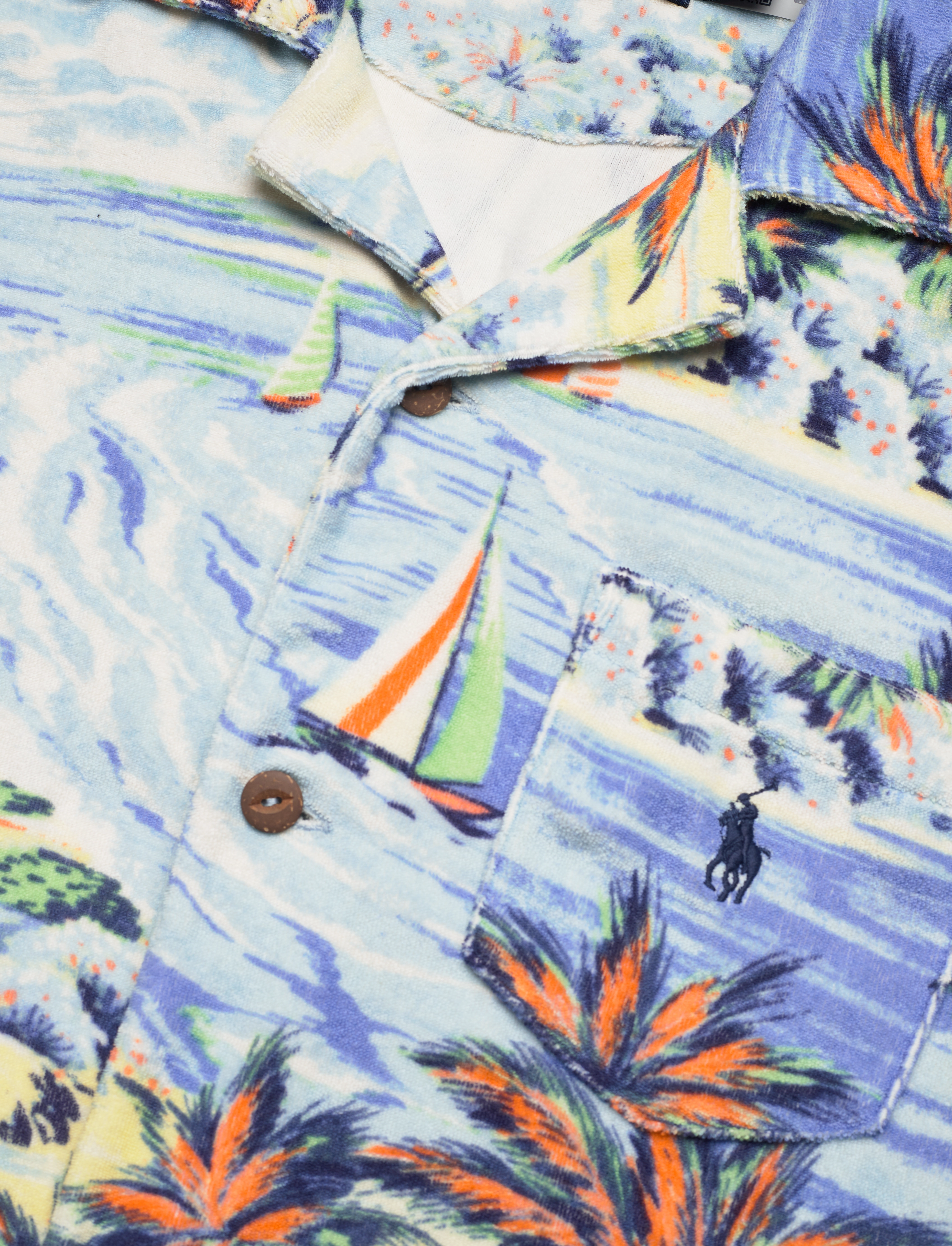 Polo Ralph Lauren - Custom Slim Tropical-Print Terry Shirt - hawaiian beach ba - 3