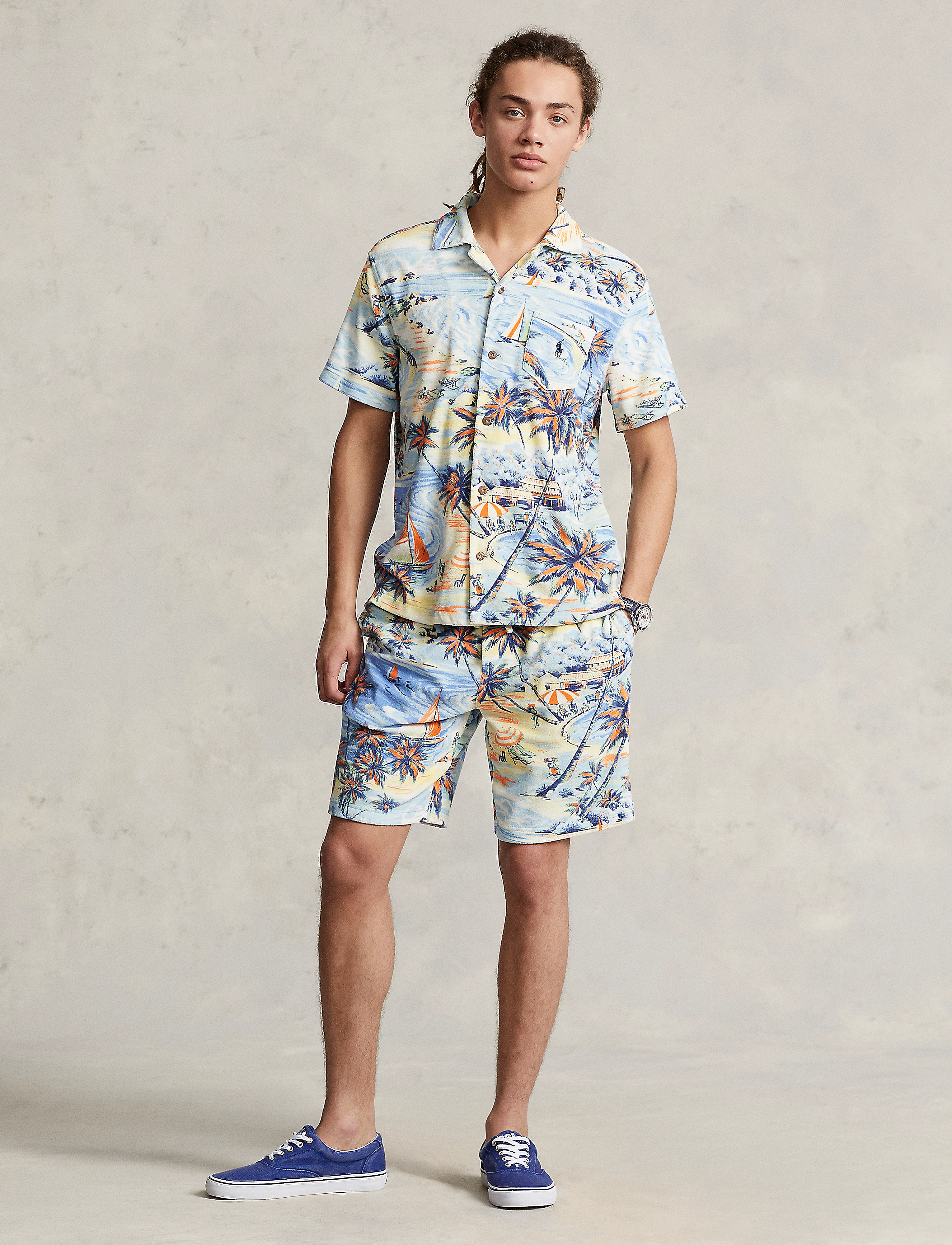 Polo Ralph Lauren - 9-Inch Tropical-Print Terry Short - hawaiian beach ba - 2