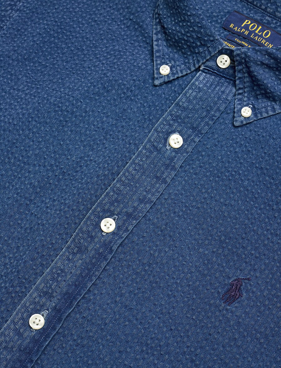 Polo Ralph Lauren - 40/1 SEERSUCKER-CUBDPPCSSS - kurzarmhemden - dark indigo - 4