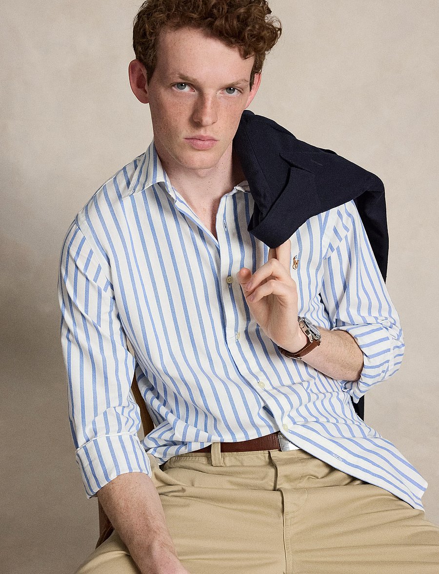 Polo Ralph Lauren - Custom Fit Striped Oxford Shirt - oxford-hemden - 5149a blue/white - 5