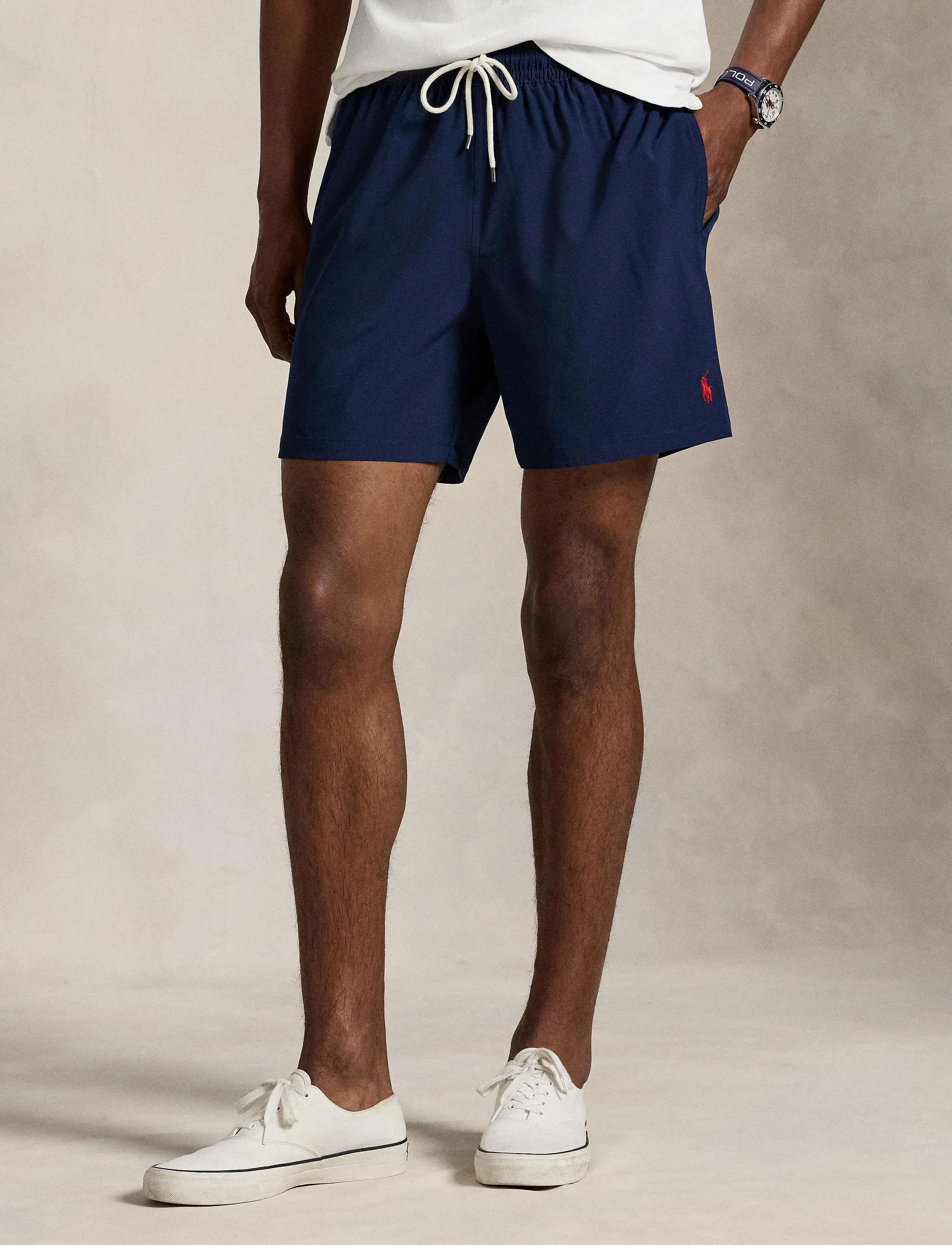 Polo Ralph Lauren 5.75-Inch Traveler Classic Swim Trunk, XS, Navy, Badetøj > Shorts, Herre