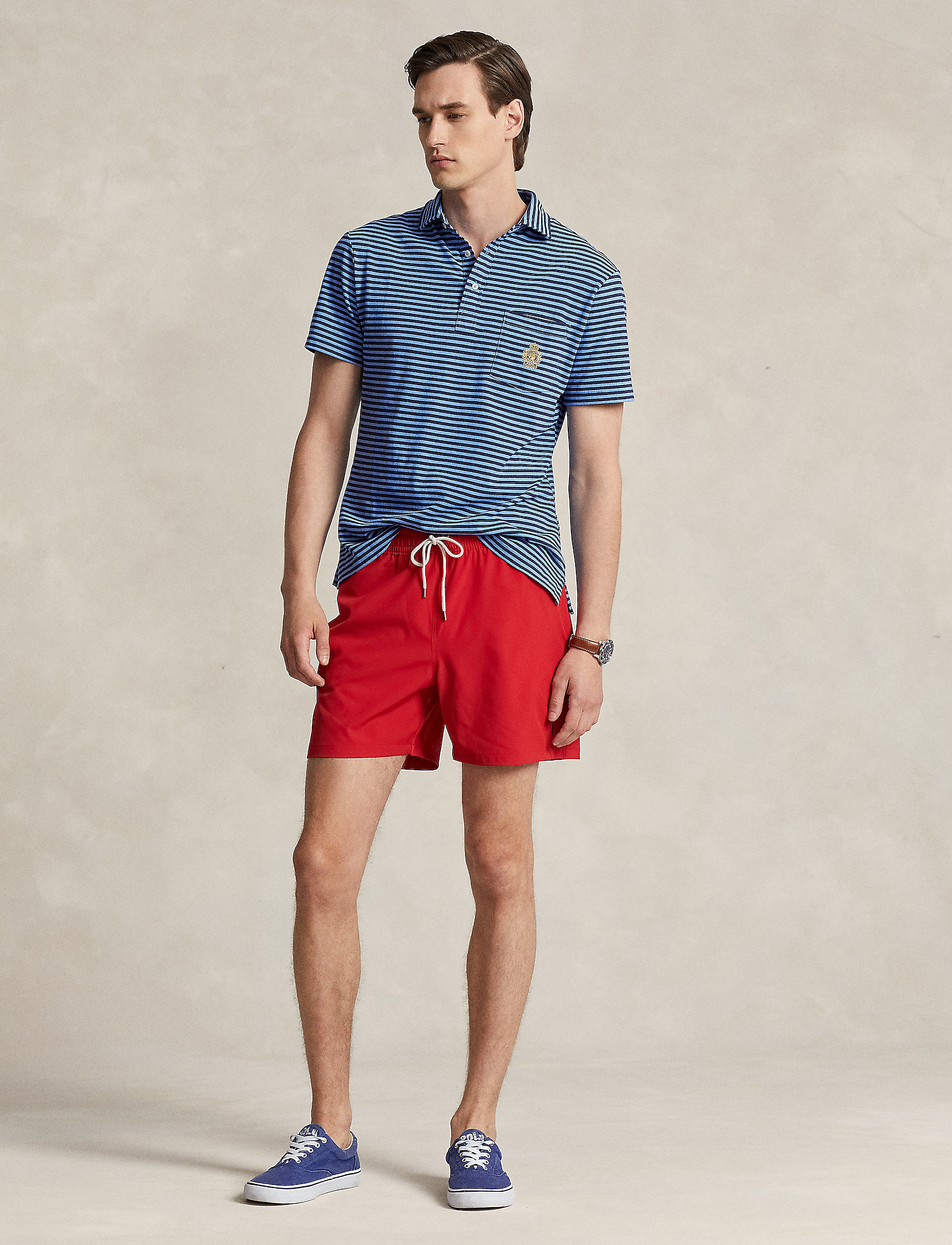 Polo Ralph Lauren 5.75-Inch Traveler Classic Swim Trunk, XL, Red, Badetøj > Shorts, Herre