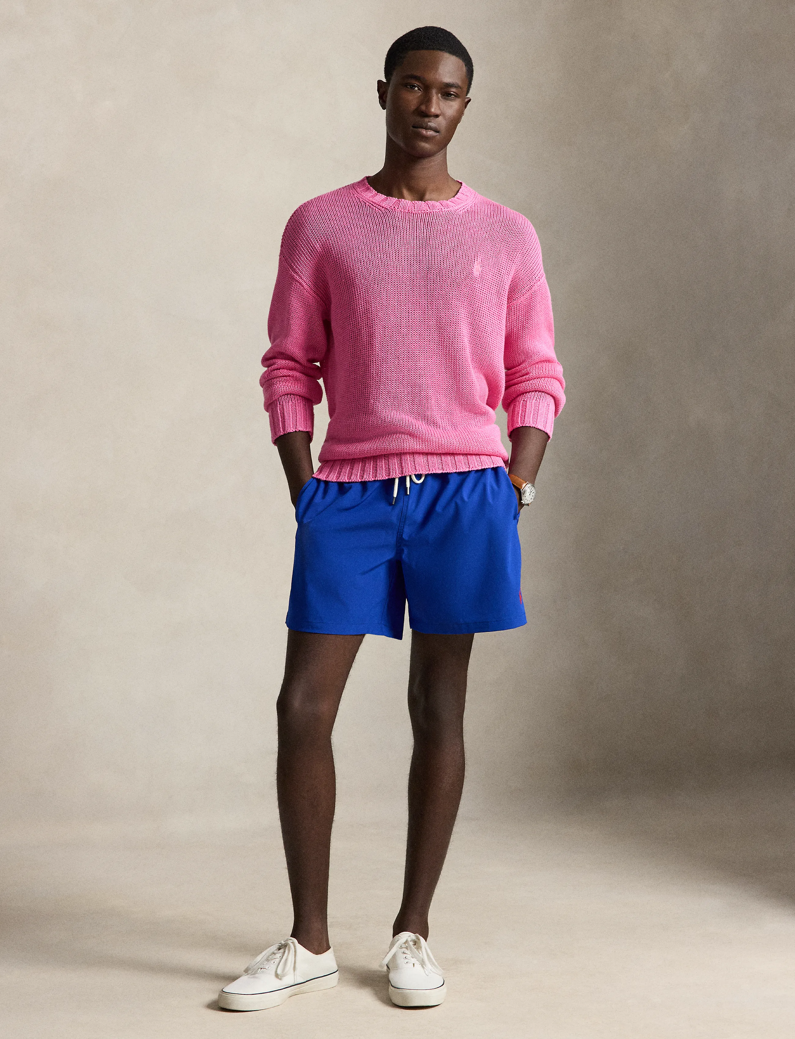 Polo Ralph Lauren 5.75-Inch Traveler Classic Swim Trunk, L, Blue, Badetøj > Shorts, Herre