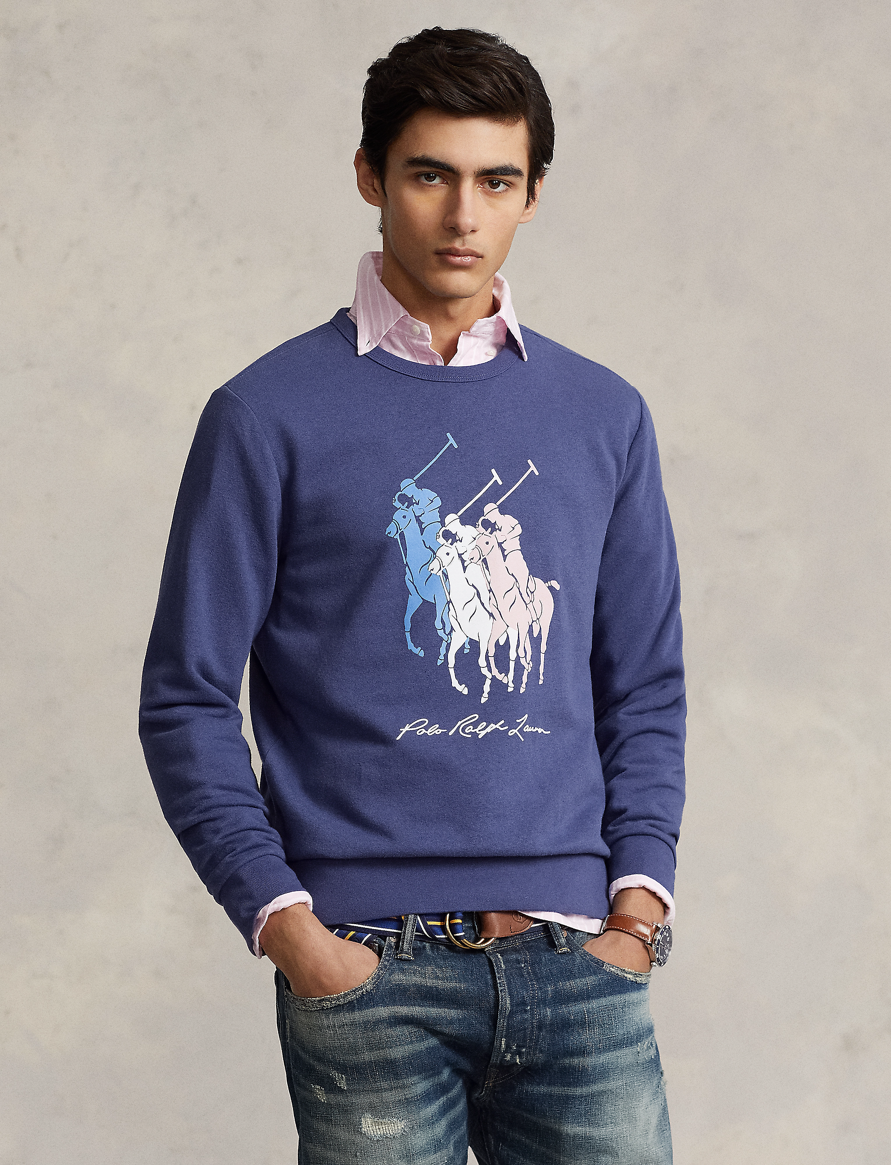 Polo Ralph Lauren - GRAPHIC FLEECE-LSL-SWS - boathouse navy - 2
