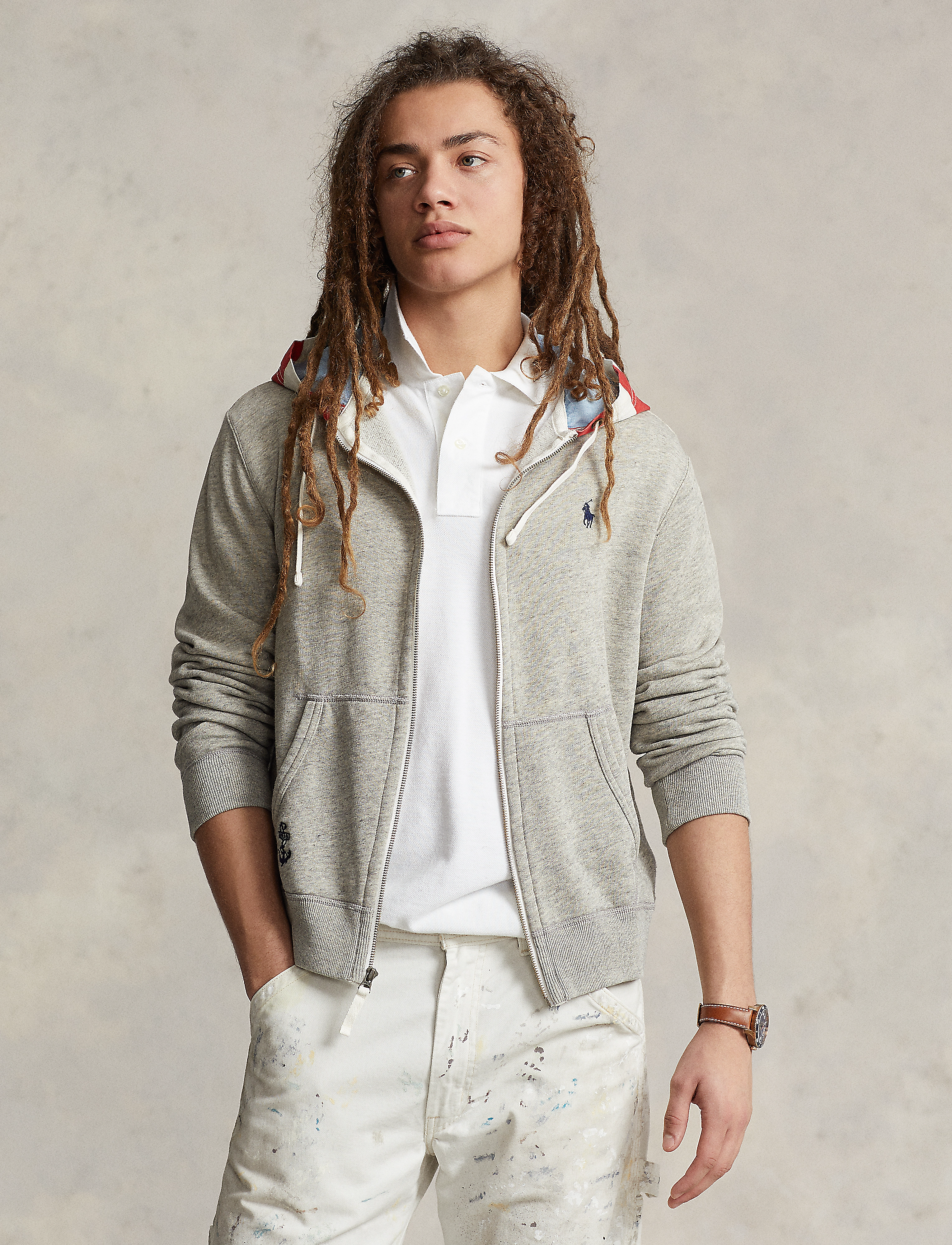 Polo Ralph Lauren - Flag Fleece Full-Zip Hoodie - loft heather - 2