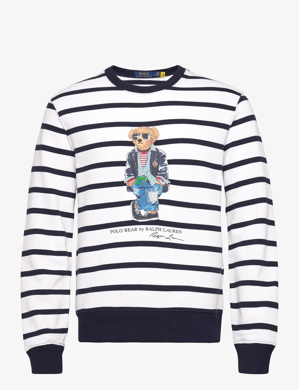 Striped polo bear fleece sweatshirt Clearance
