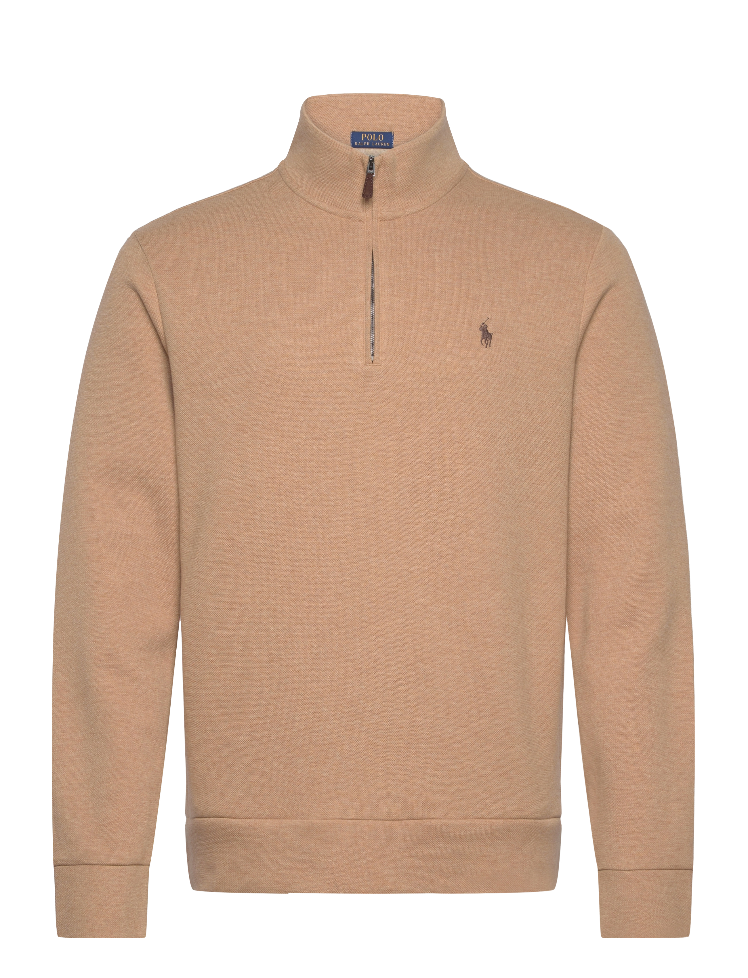 Polo Ralph Lauren - Double-Knit Mesh Quarter-Zip Pullover - classic camel hea - 1