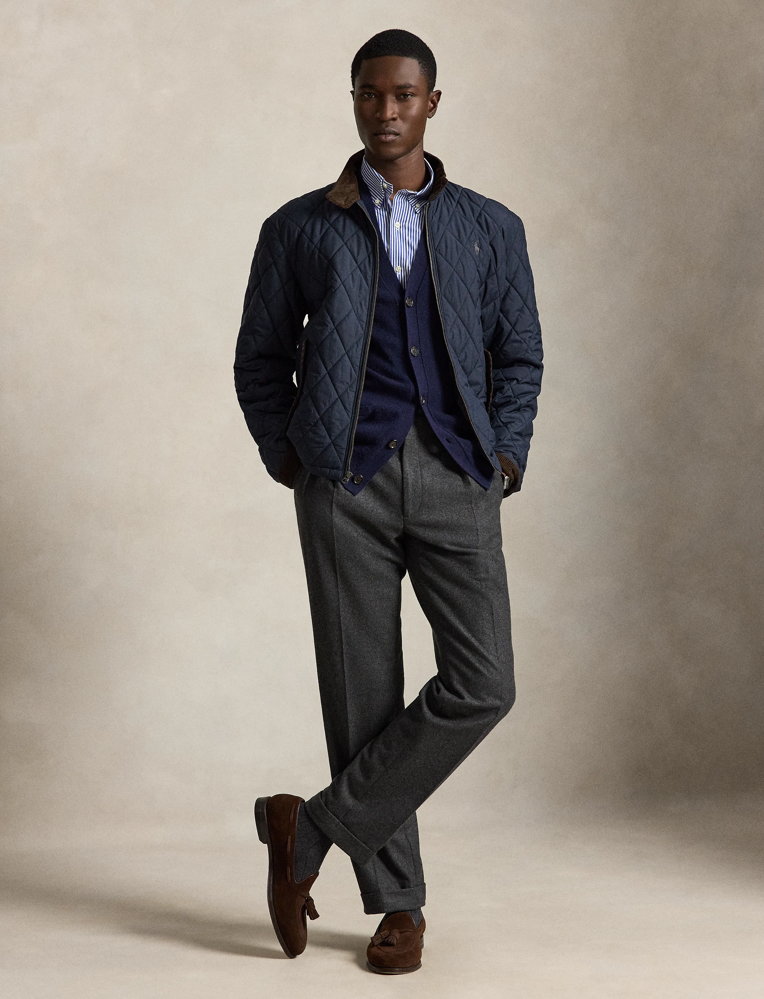 Polo Ralph Lauren The Beaton Quilted Jacket - Polo Ralph Lauren - COLLEGE NAVY/CHAR / navy