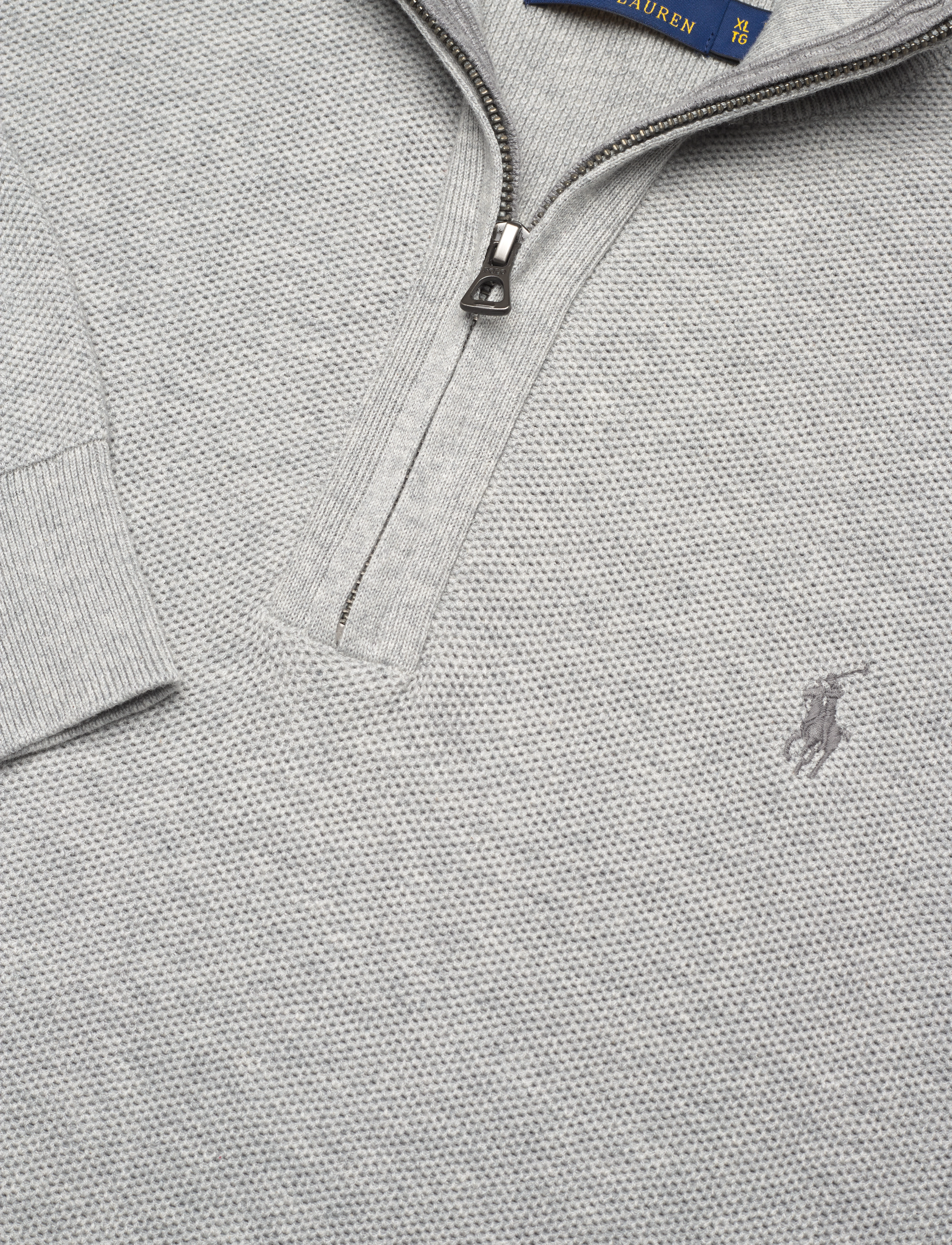 Polo Ralph Lauren - Mesh-Knit Cotton Quarter-Zip Sweater - andover  heather - 2