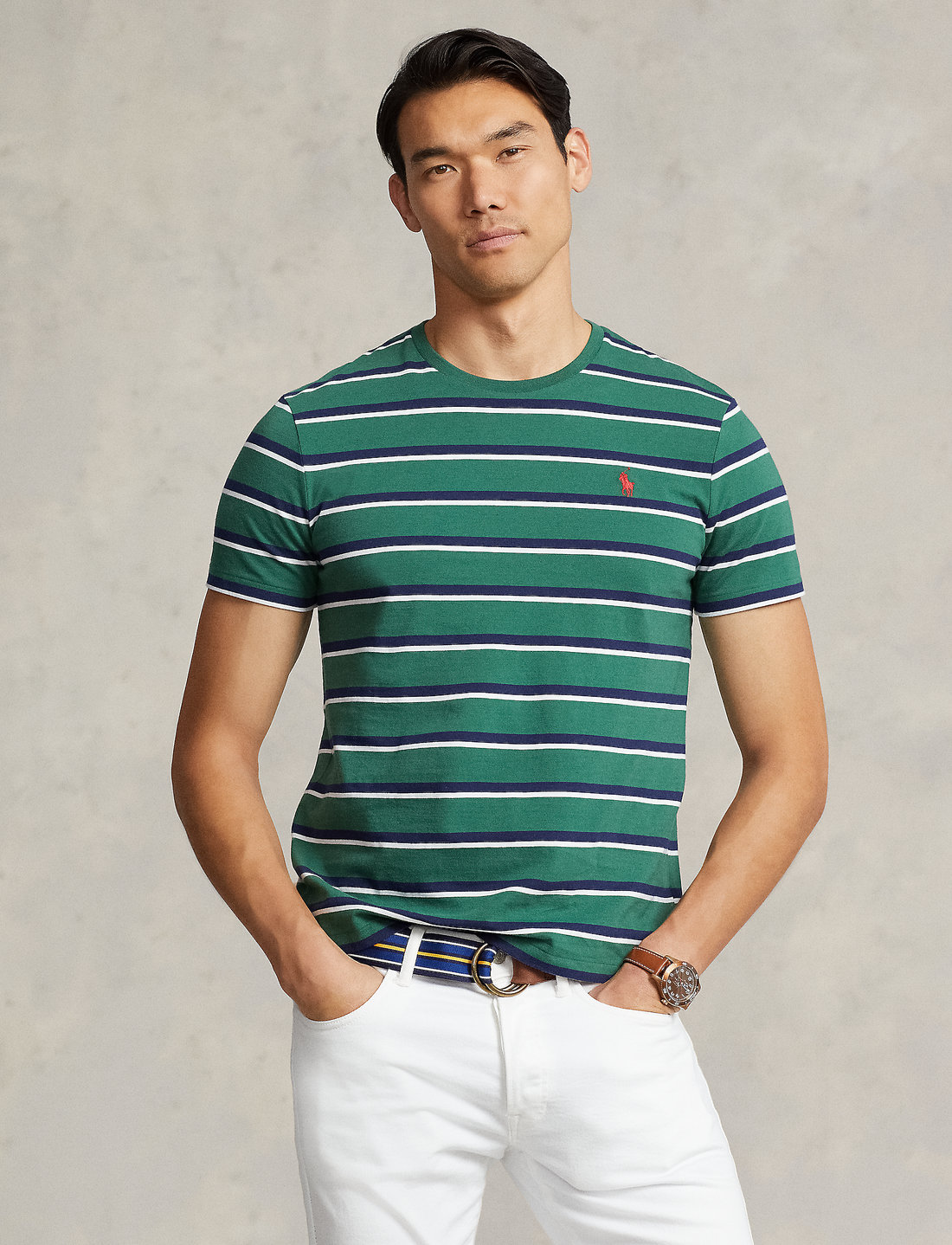 Polo Ralph Lauren Custom Slim Fit Striped Jersey T shirt T Shirts Boozt