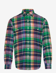 Classic Fit Plaid Flannel Workshirt - 6163 GREEN/NAVY M