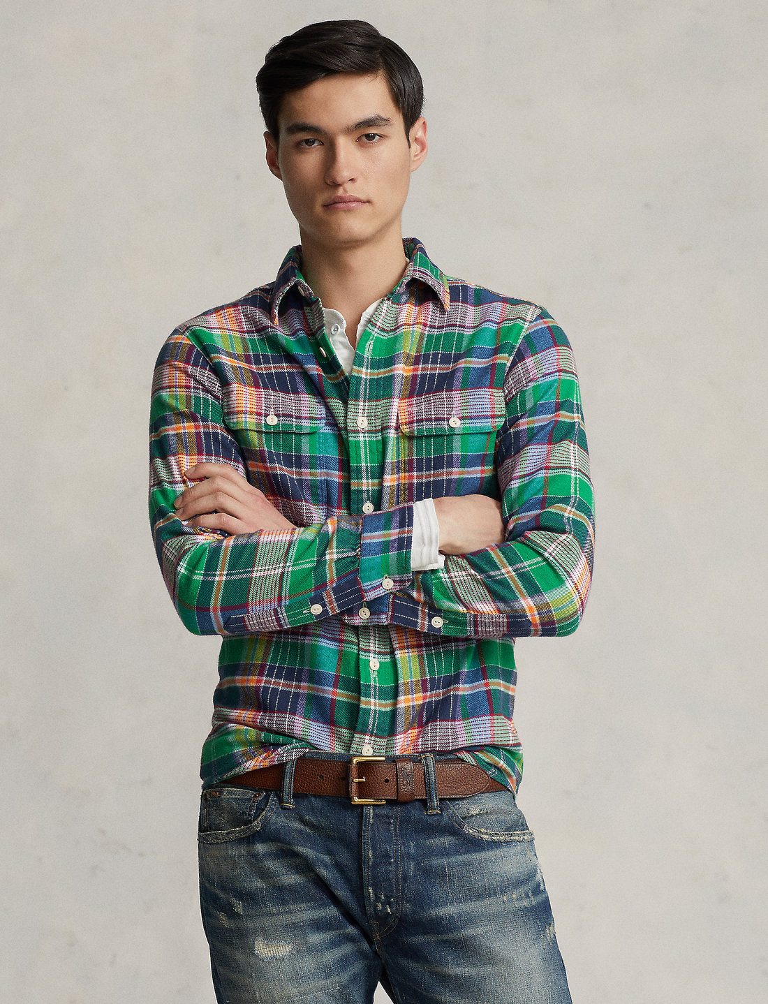 Polo Ralph Lauren Classic Fit Plaid Flannel Workshirt Casual