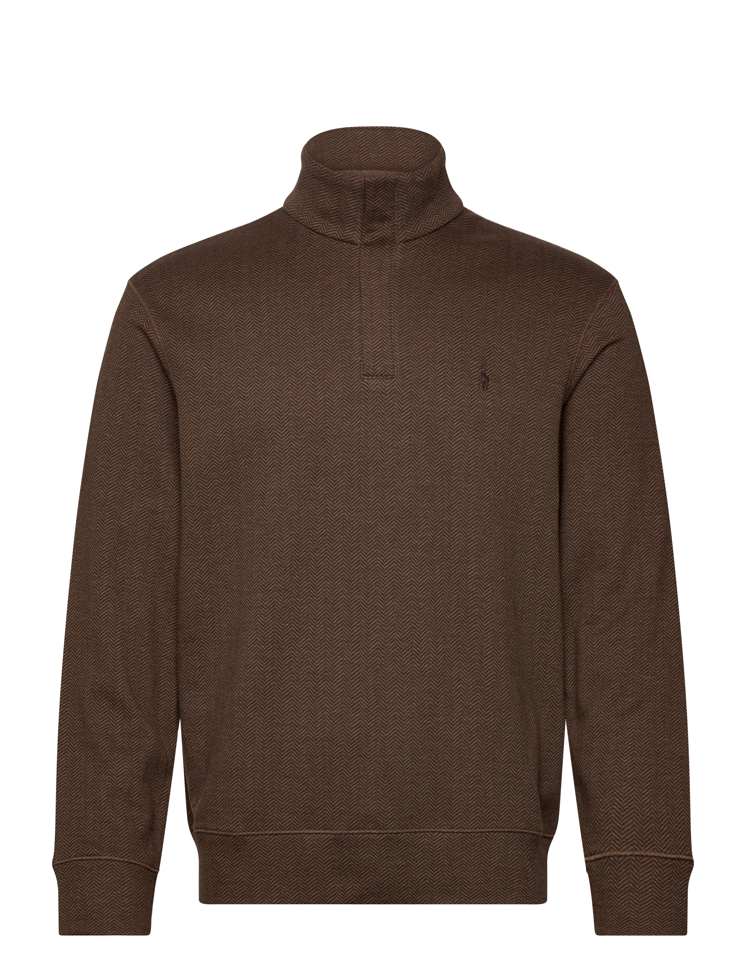 Polo Ralph Lauren Luxury Jersey Quarter-Zip Pullover - Kleidung - CEDAR HTR HERRING / brown
