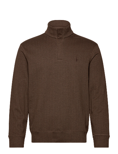 Polo Ralph Lauren Luxury Jersey Quarter-Zip Pullover - Sweatshirts - CEDAR HTR HERRING / brown