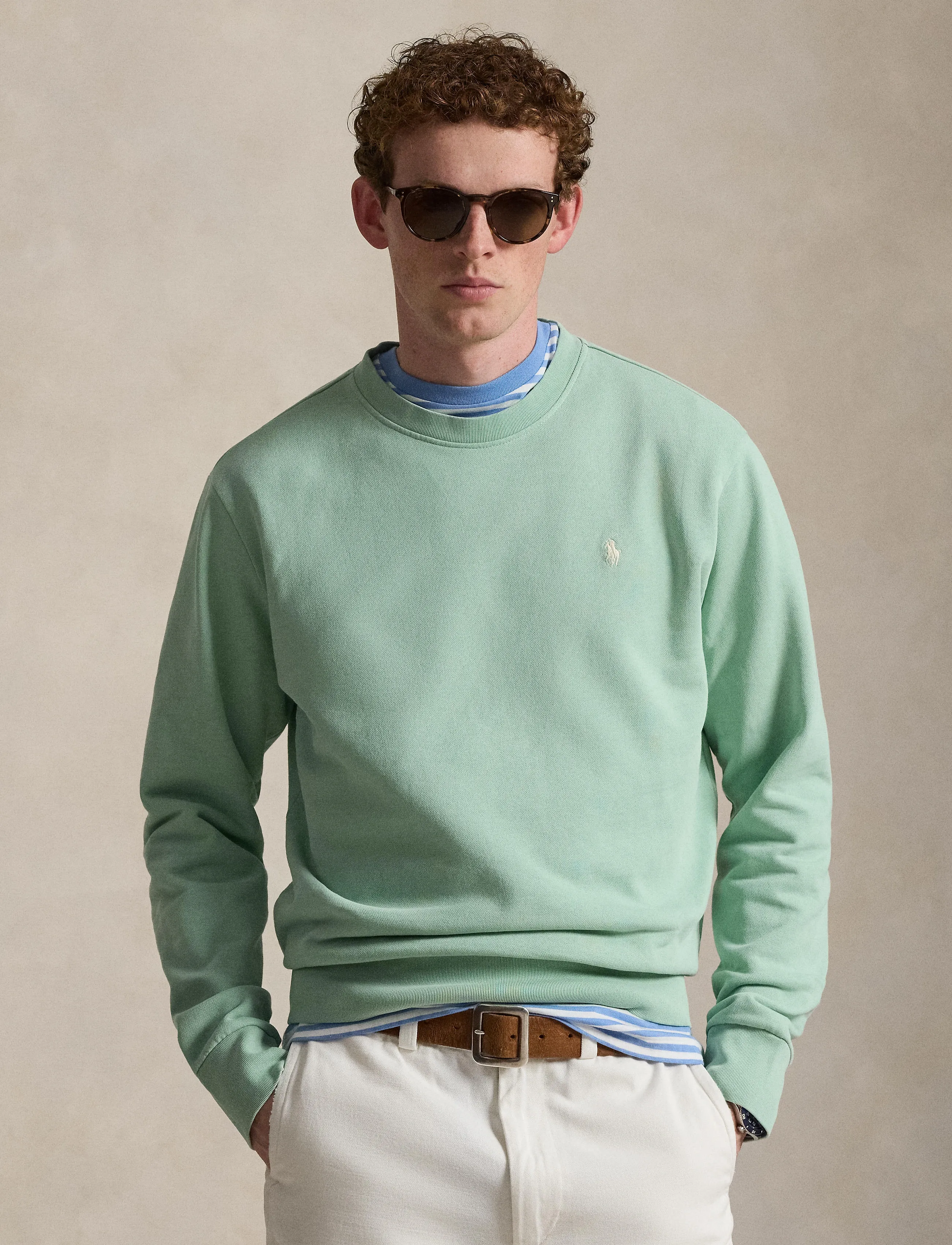 Polo Ralph Lauren LOOPBACK TERRY-LSL-SWS - Tøj - CELADON / green