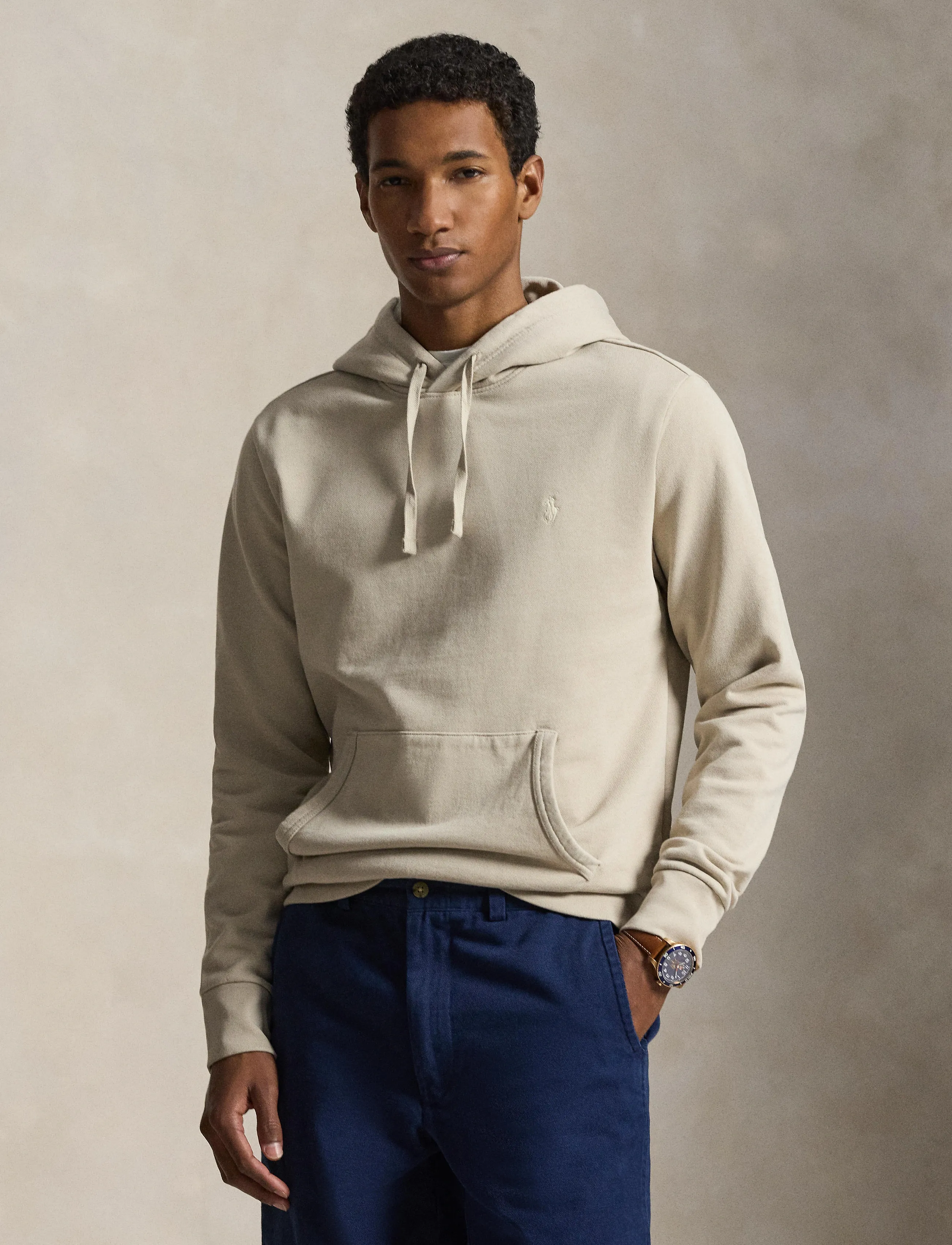 Polo Ralph Lauren LOOPBACK TERRY-LSL-SWS - Dressipluusid - STONEWARE GREY / cream