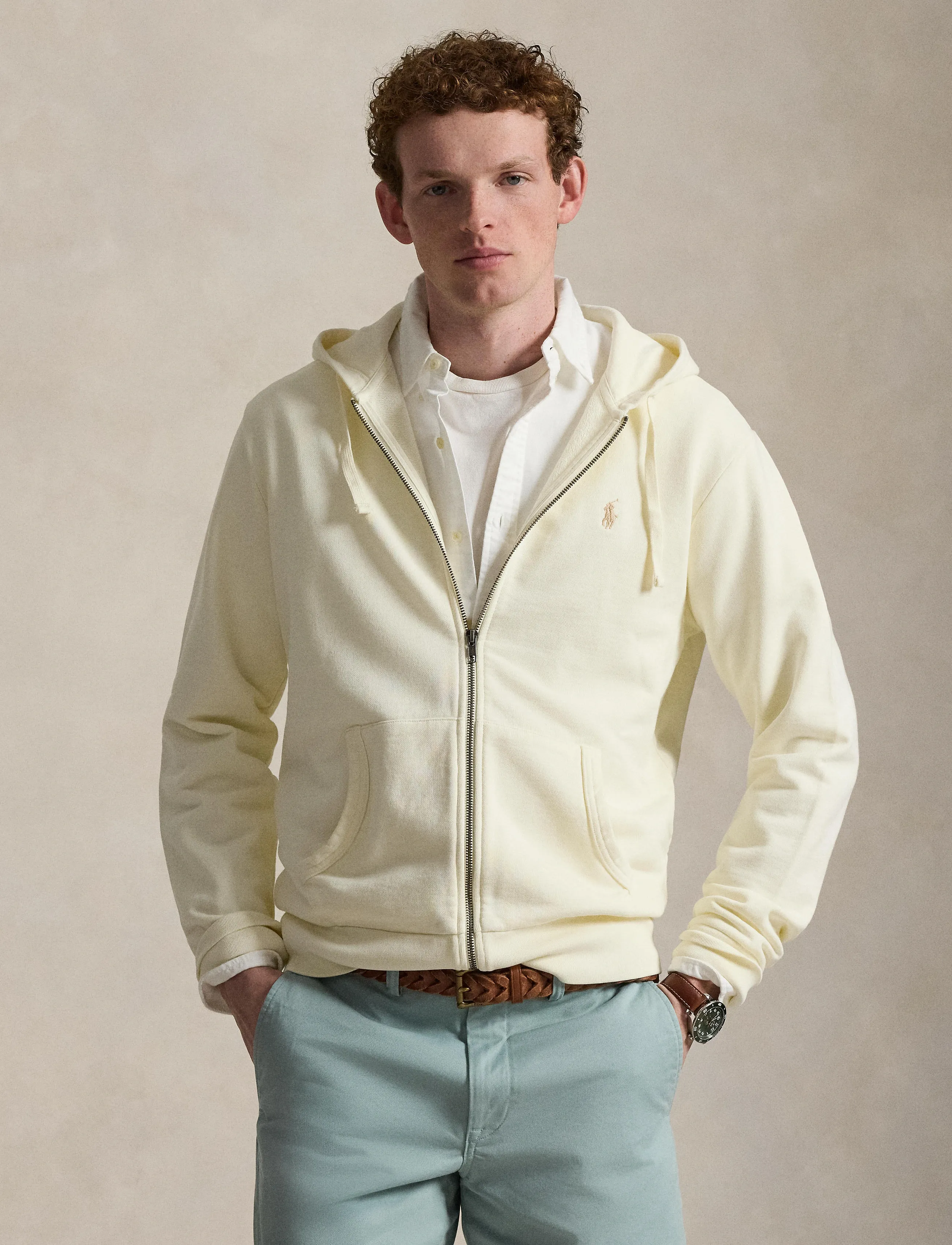 Polo Ralph Lauren - Loopback Fleece Full-Zip Hoodie - hoodies - clubhouse cream - 3