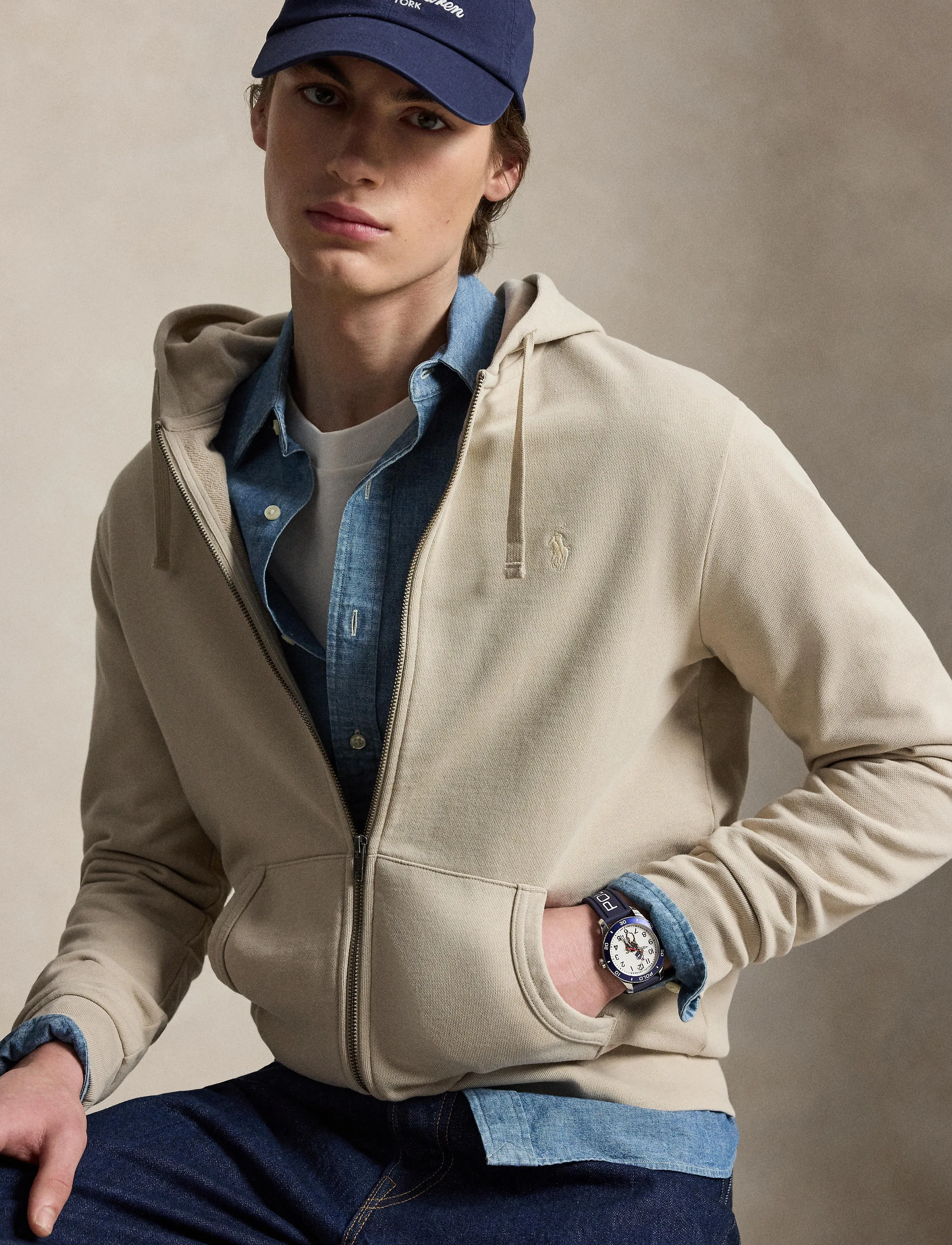 Polo Ralph Lauren - Loopback Fleece Full-Zip Hoodie - hættetrøjer - stoneware grey - 5