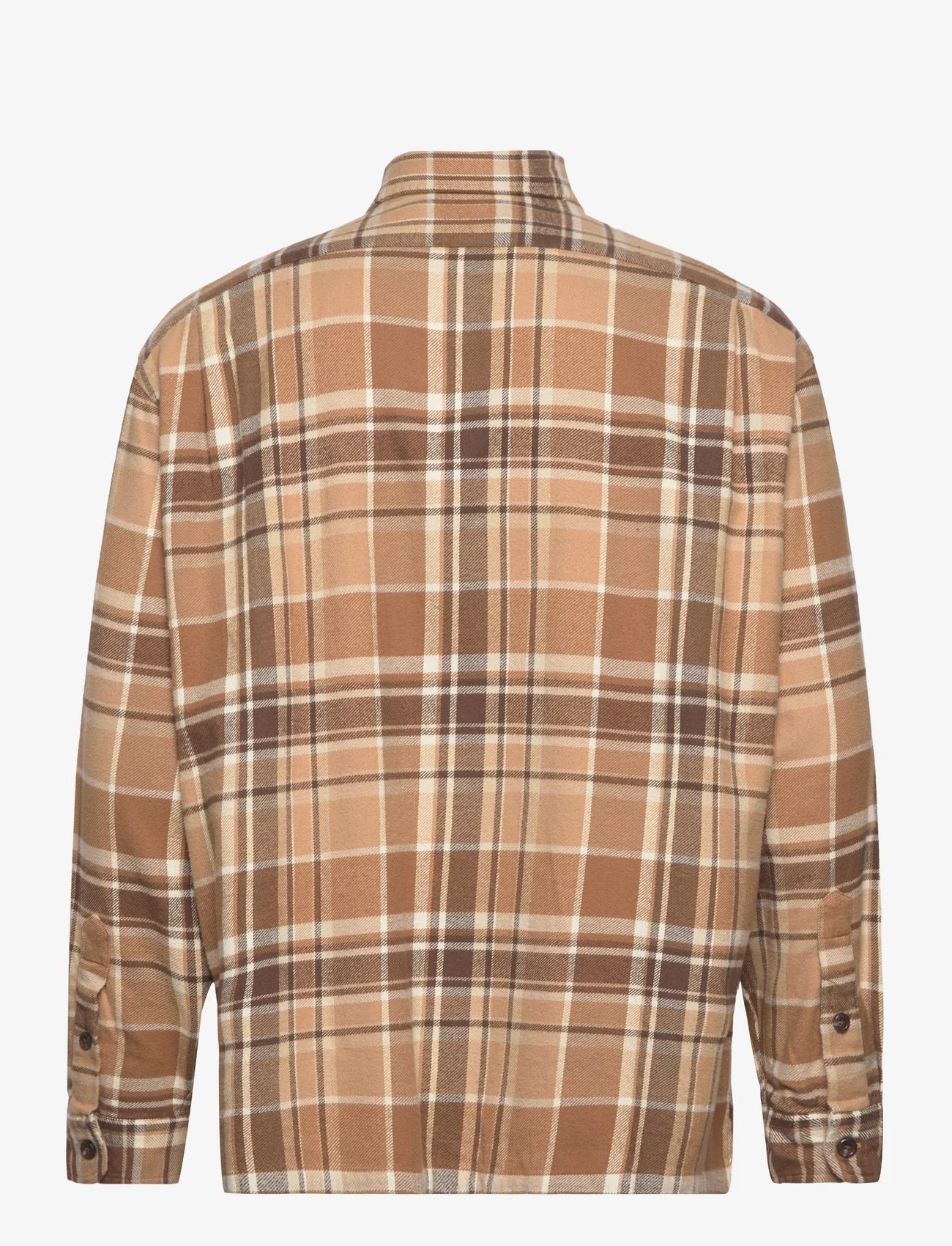 Polo Ralph Lauren - Big Fit Plaid Brushed Flannel Shirt - rūtaini krekli - 6094 khaki/brown - 1
