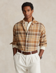 Polo Ralph Lauren - Big Fit Plaid Brushed Flannel Shirt - languoti marškiniai - 6094 khaki/brown - 2