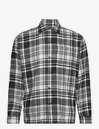 Big Fit Plaid Brushed Flannel Shirt - 6095 GREY MULTI