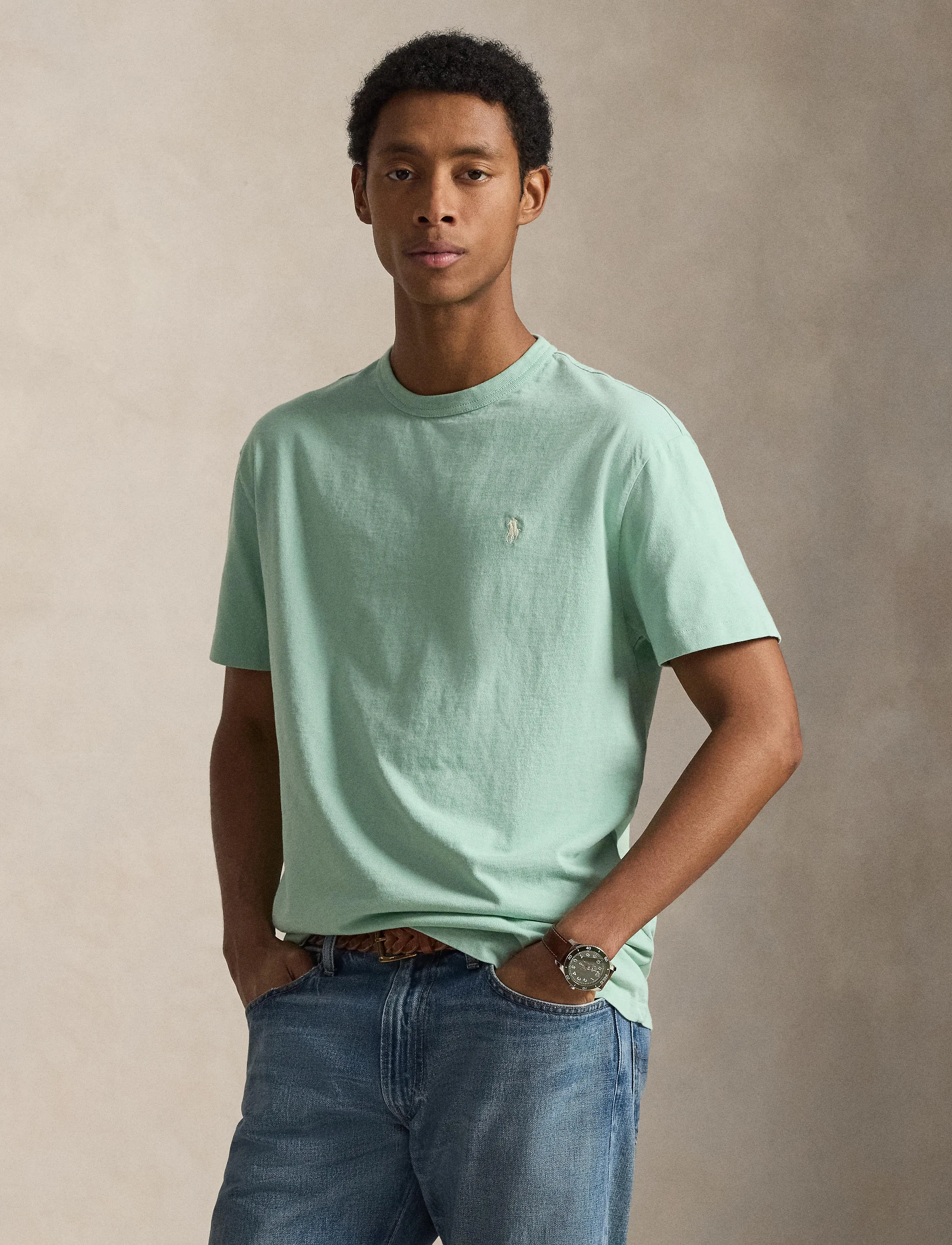Polo Ralph Lauren - Classic Fit Jersey Crewneck T-Shirt - short-sleeved t-shirts - celadon - 3