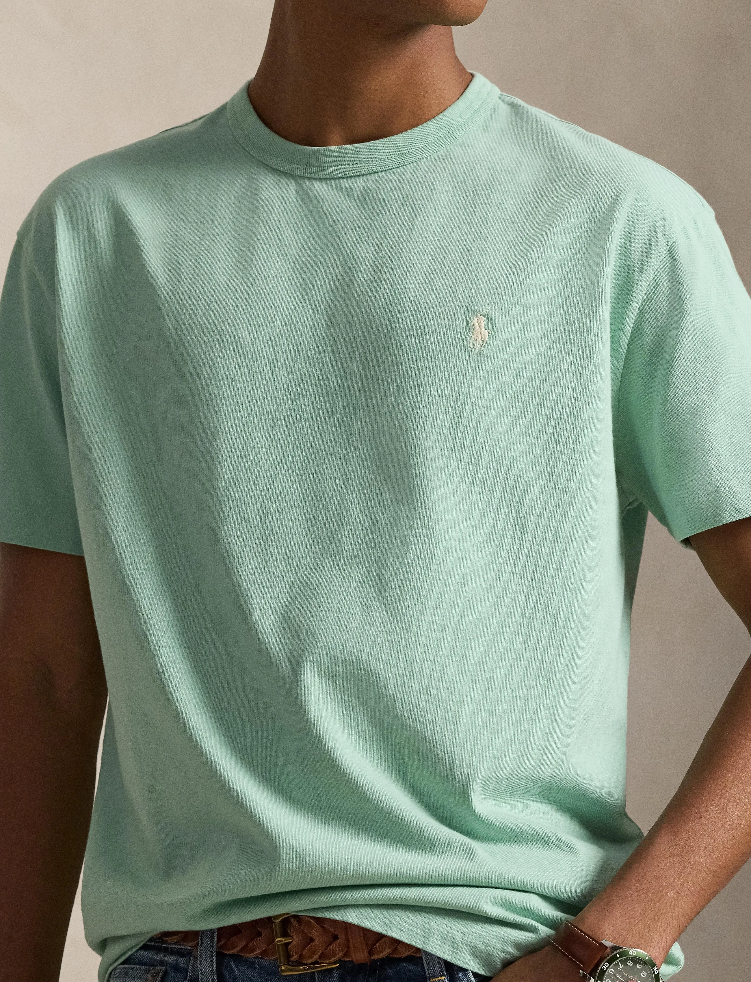 Polo Ralph Lauren - Classic Fit Jersey Crewneck T-Shirt - short-sleeved t-shirts - celadon - 4