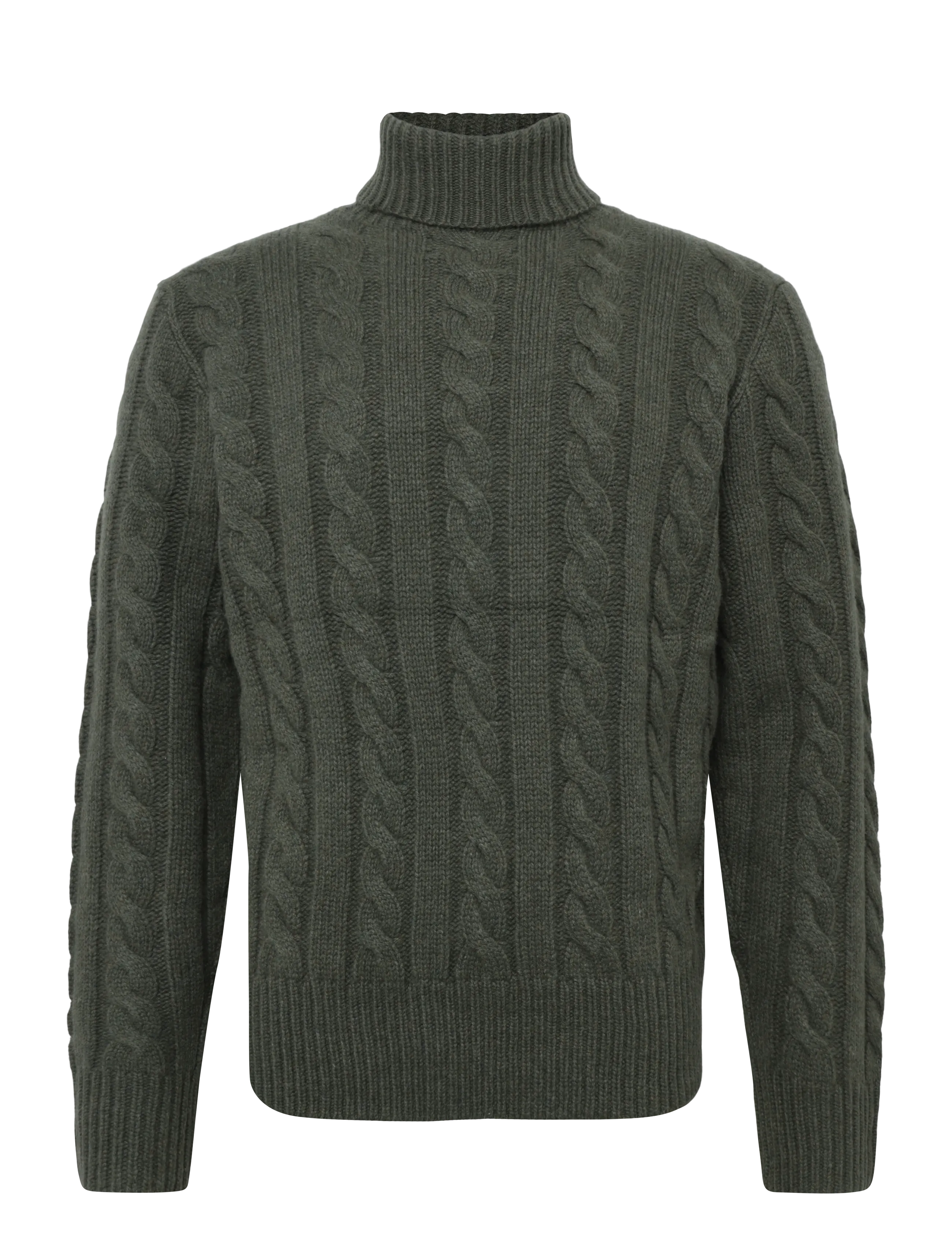 Polo Ralph Lauren Cable-Knit Wool-Cashmere Sweater - Polokrage - OLIVE SHRUB HEATH / khaki/green
