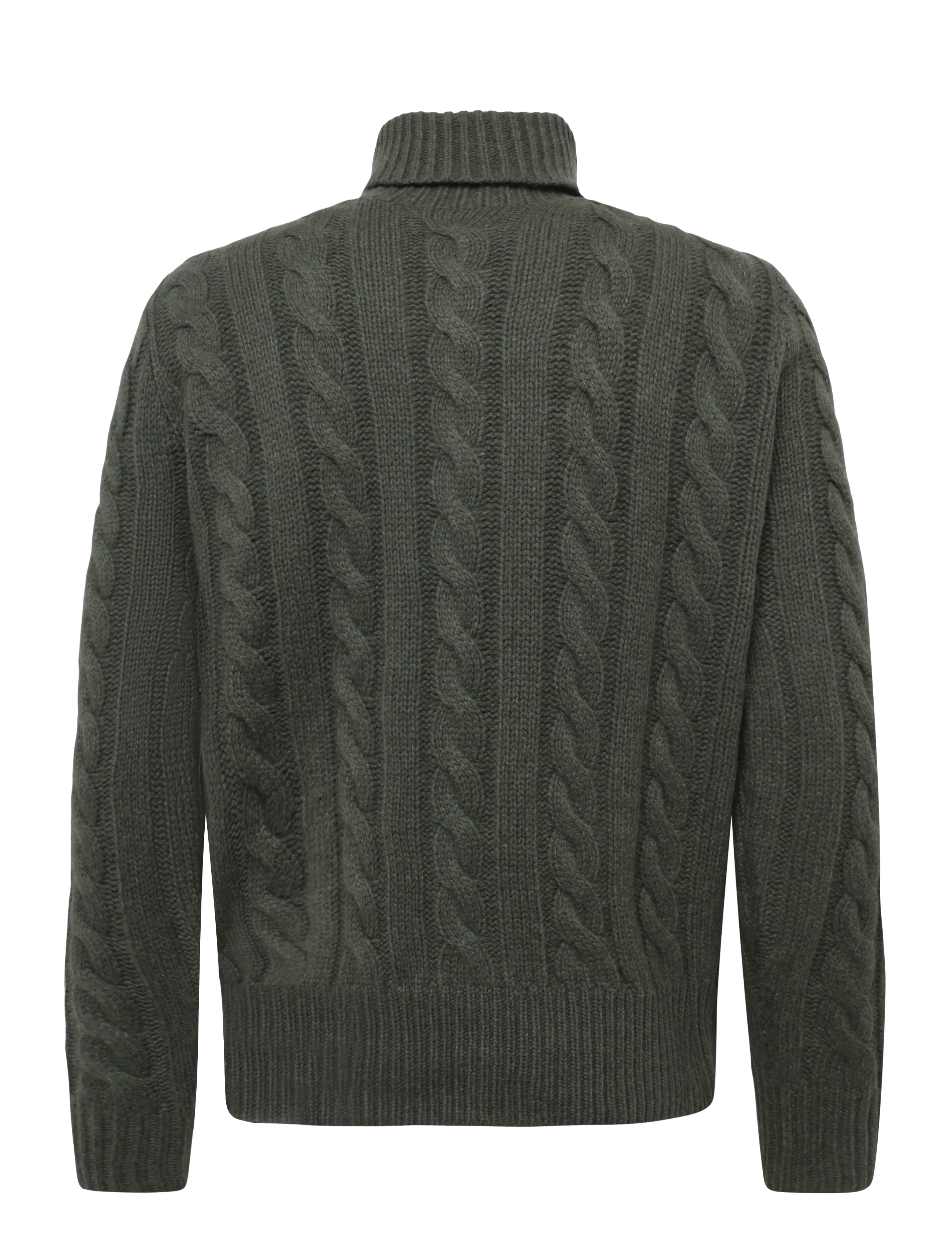 Polo Ralph Lauren - Cable-Knit Wool-Cashmere Sweater - rollkragen - olive shrub heath - 2