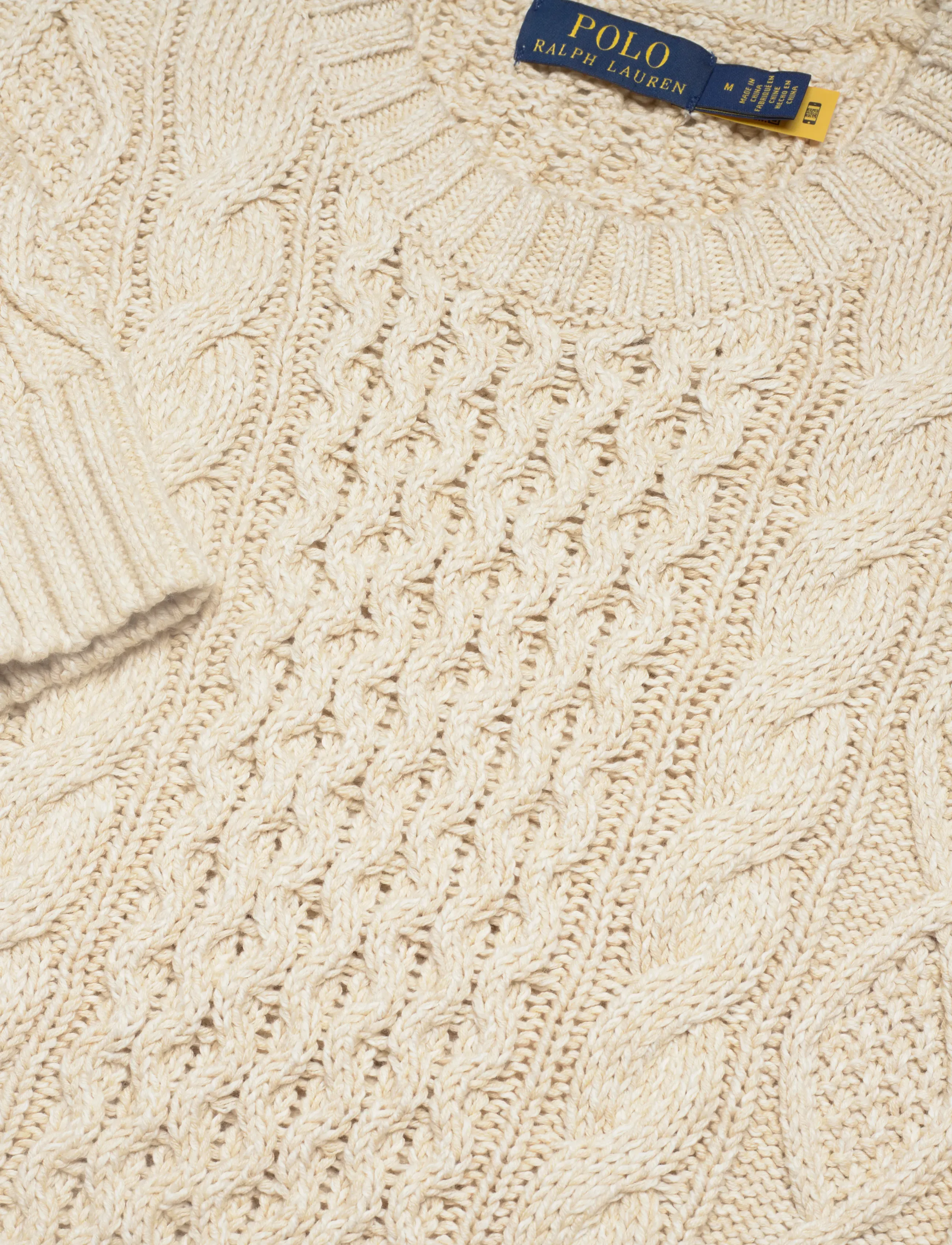 Polo Ralph Lauren - Cotton Fisherman’s Sweater - oatmeal combo - 2
