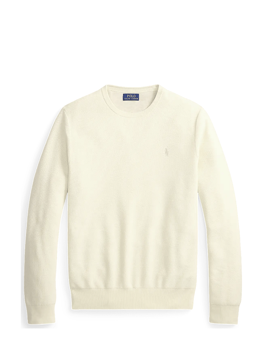 Polo Ralph Lauren - Mesh-Knit Cotton Crewneck Sweater - Ümara kaelusega - andover cream - 1