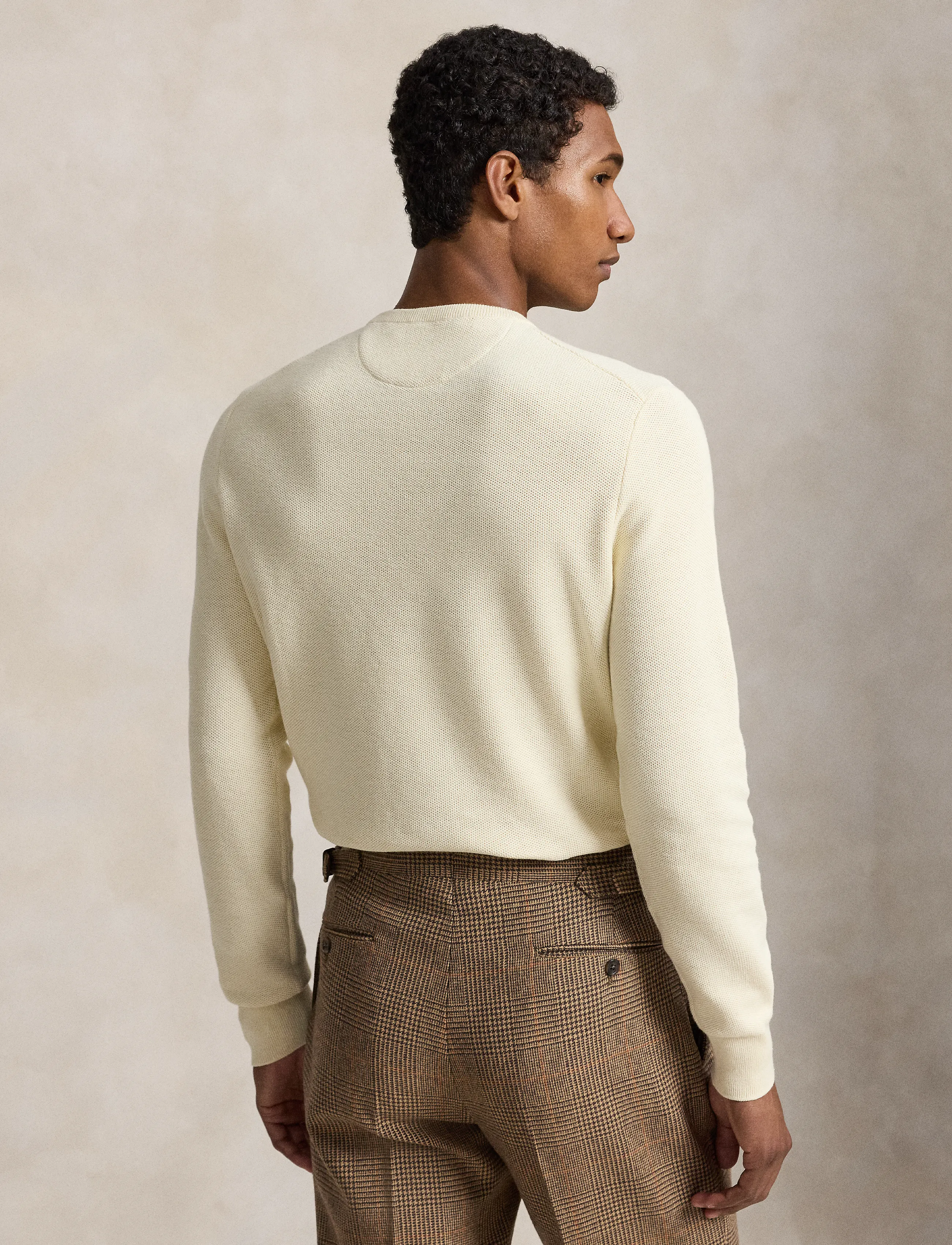 Polo Ralph Lauren - Mesh-Knit Cotton Crewneck Sweater - Ümara kaelusega - andover cream - 2