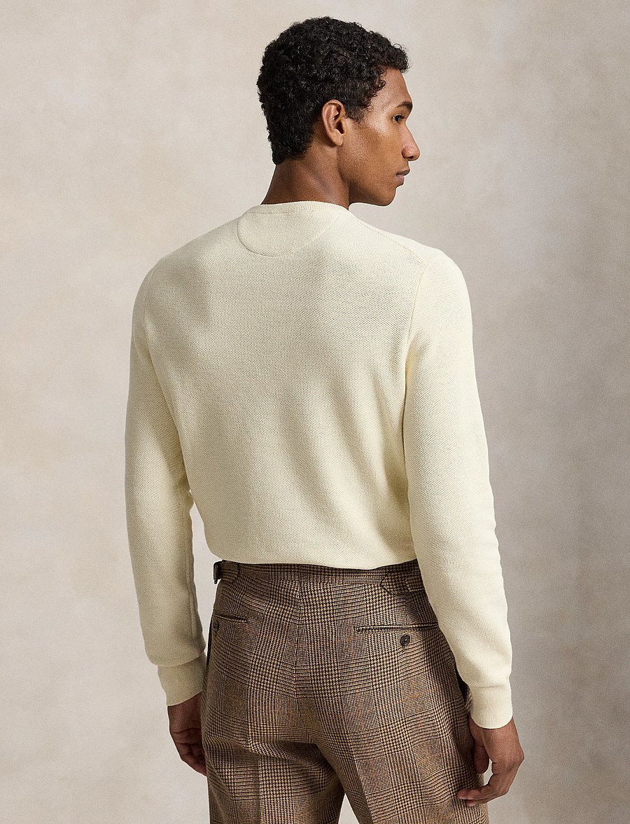 Polo Ralph Lauren - Mesh-Knit Cotton Crewneck Sweater - Ümara kaelusega - andover cream - 2