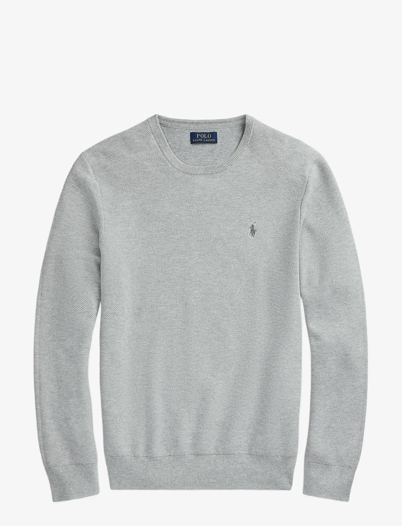 Polo Ralph Lauren - Mesh-Knit Cotton Crewneck Sweater - rund hals - andover  heather - 1