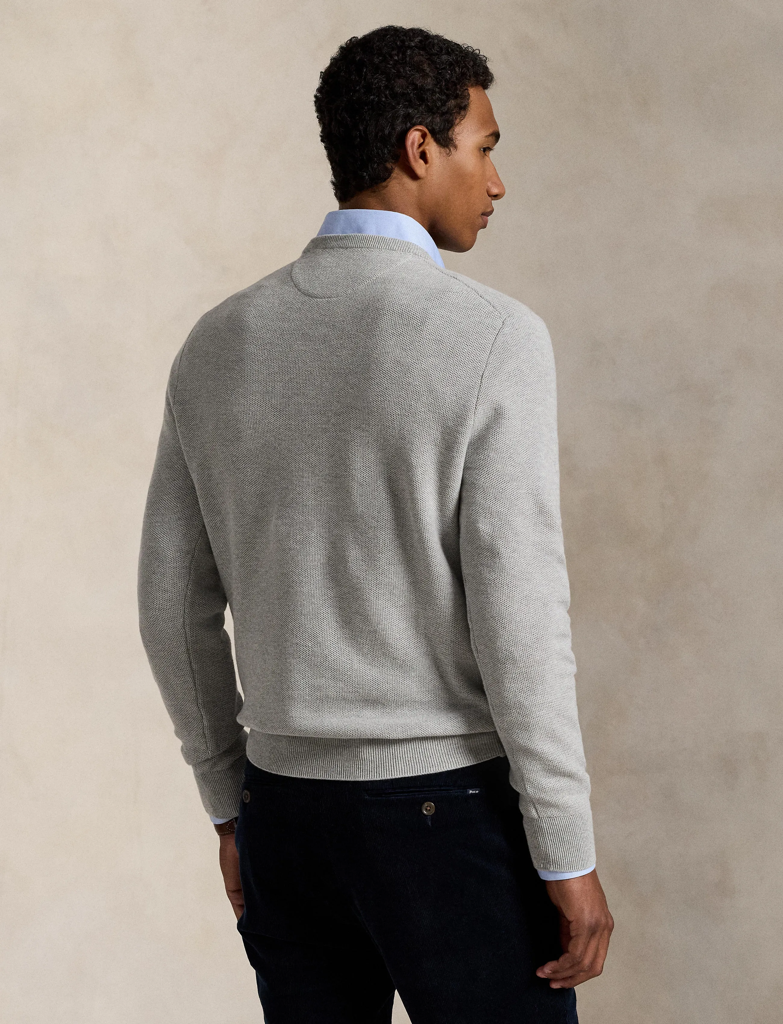 Polo Ralph Lauren - Mesh-Knit Cotton Crewneck Sweater - rund hals - andover  heather - 2