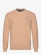 Textured Cotton Crewneck Sweater - CAMEL MELANGE