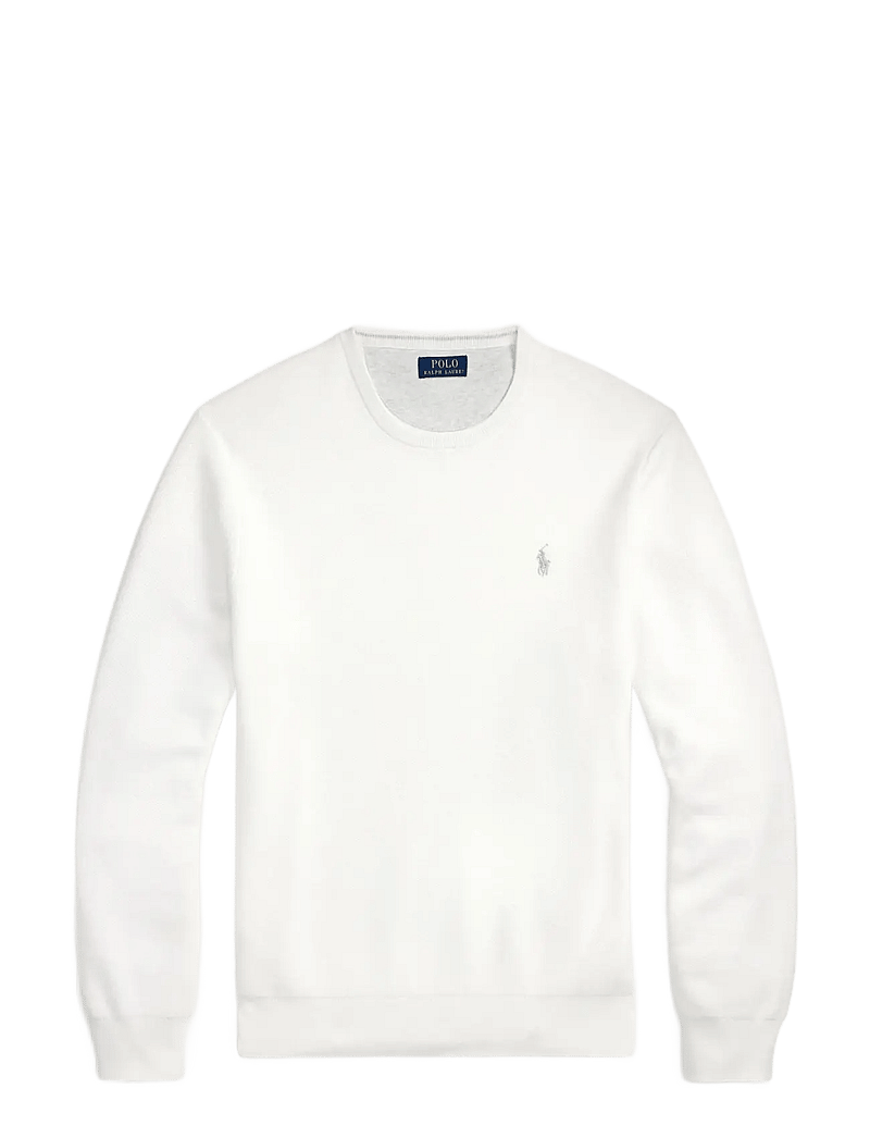 Polo Ralph Lauren - Mesh-Knit Cotton Crewneck Sweater - knitted round necks - deckwash white - 1