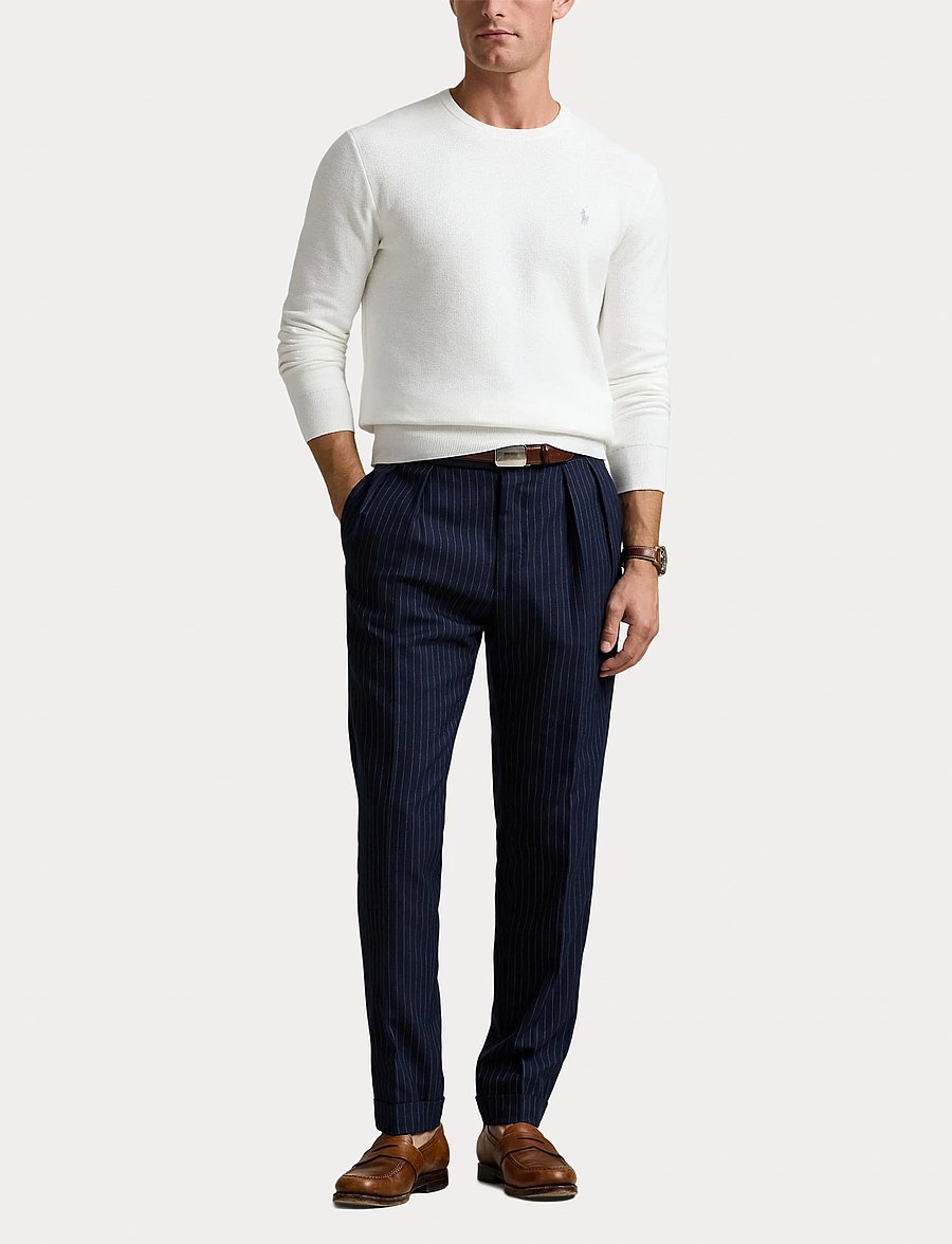 Polo Ralph Lauren - Mesh-Knit Cotton Crewneck Sweater - round necks - deckwash white - 5