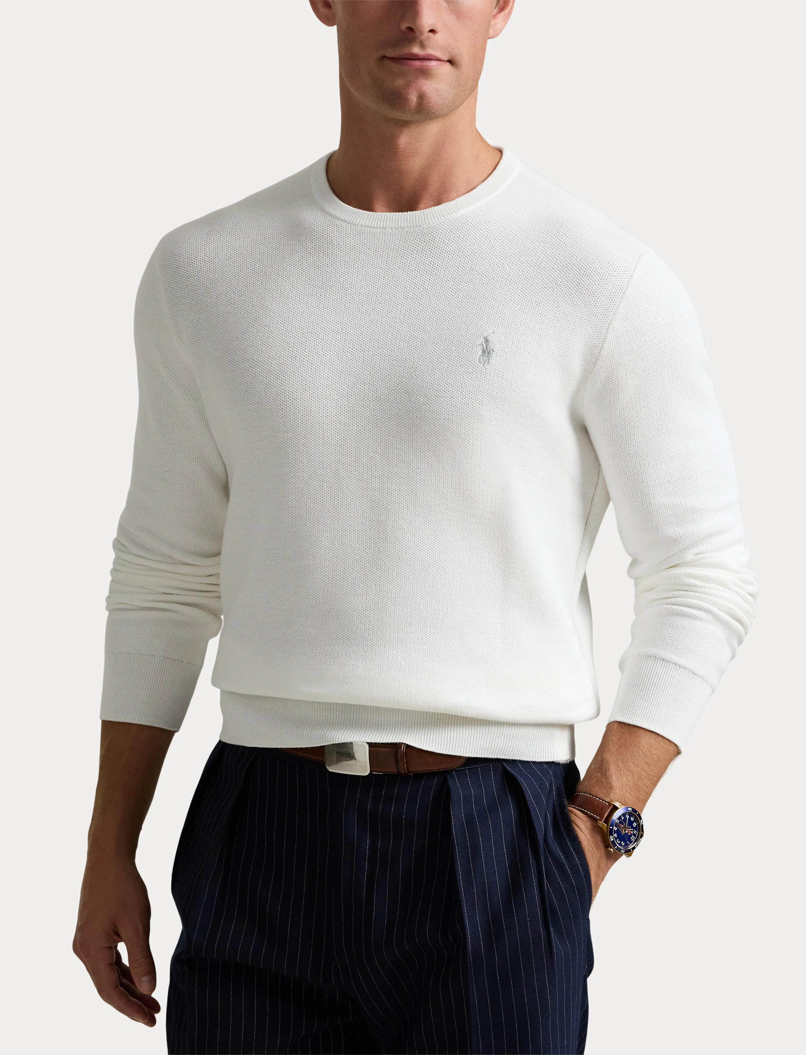 Polo Ralph Lauren Mesh-Knit Cotton Crewneck Sweater t-shirts herr – bild 5