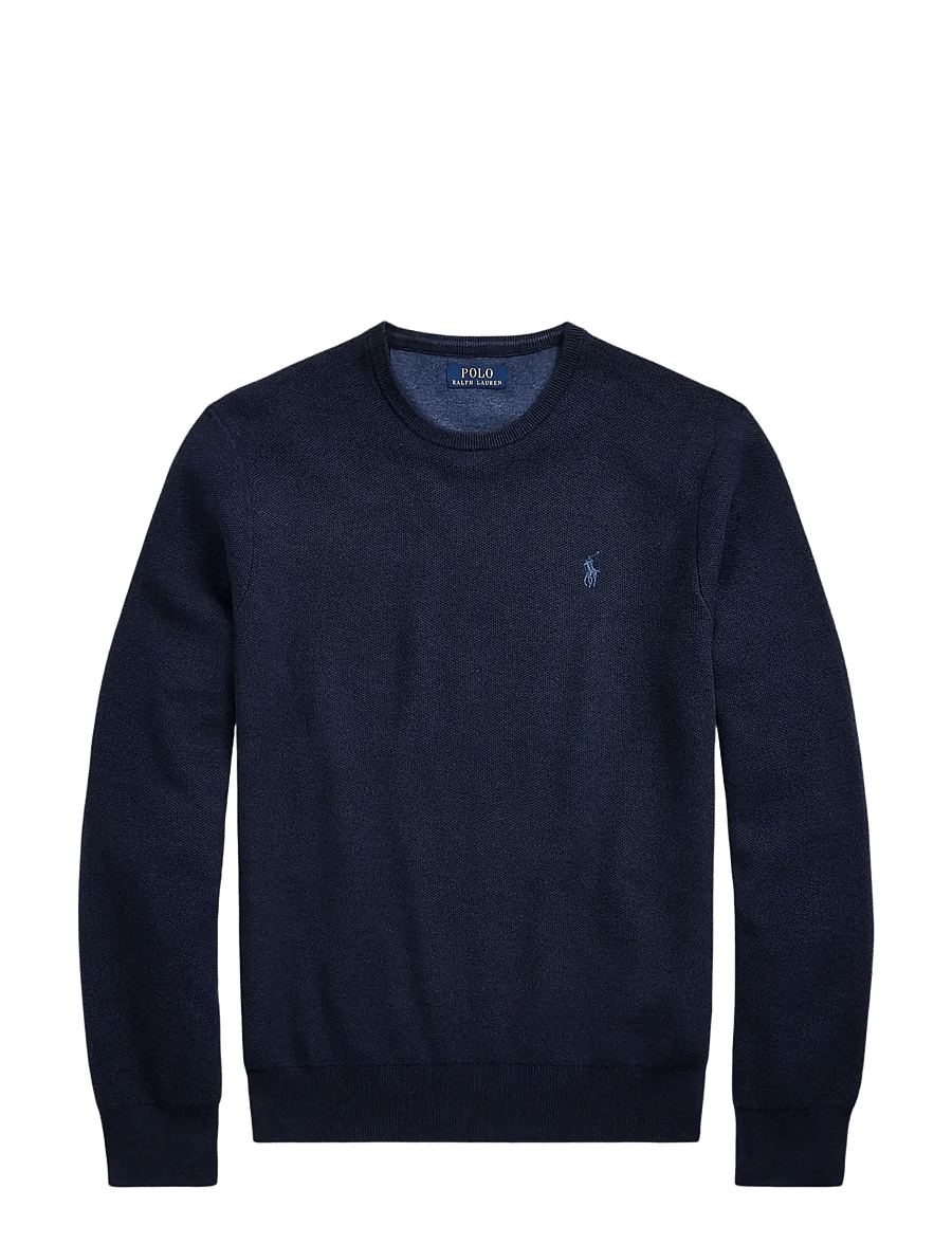 Polo Ralph Lauren - Mesh-Knit Cotton Crewneck Sweater - Ümara kaelusega - navy htr - 2