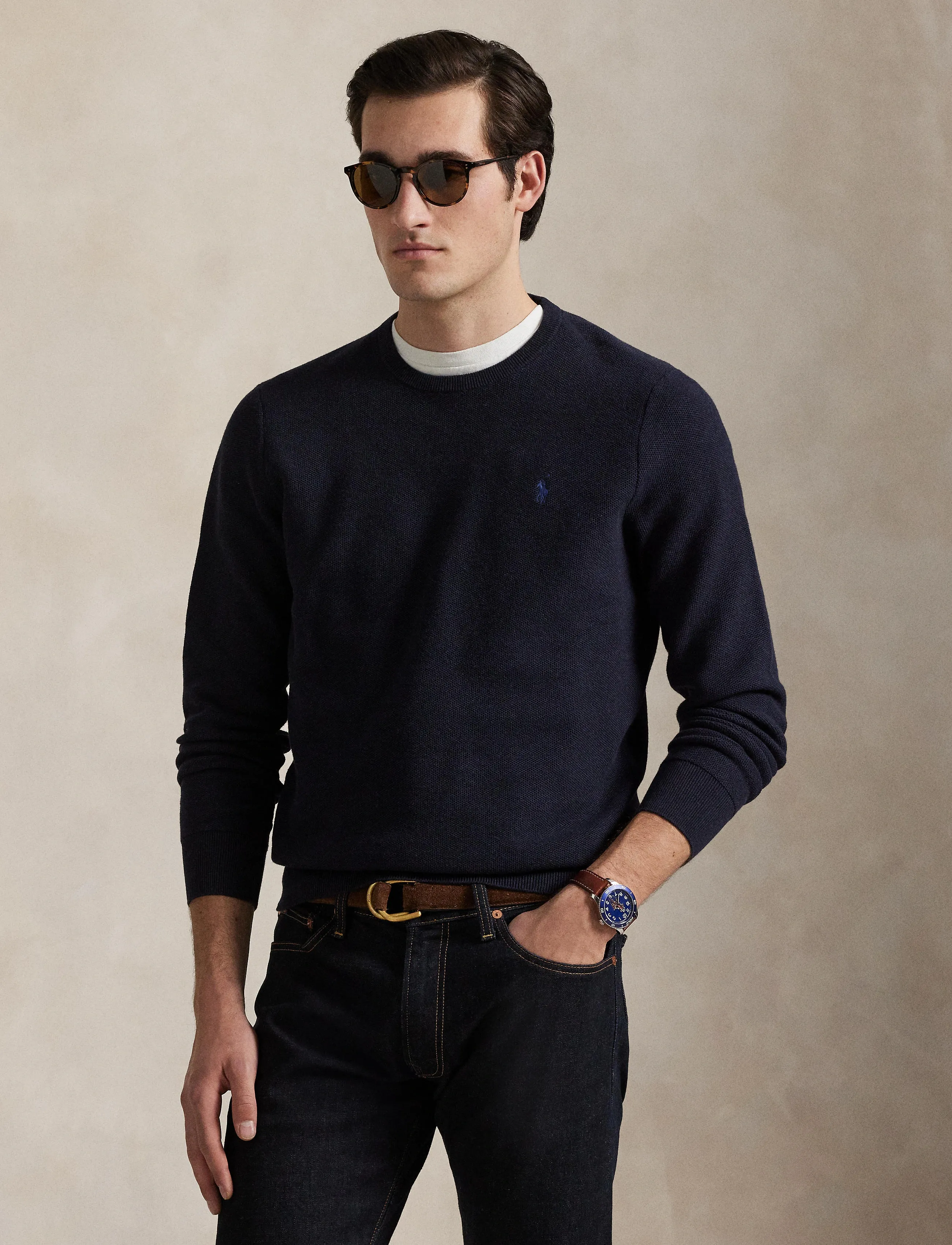 Polo Ralph Lauren - 32/2 COTTON-LSL-PLO - rundhals - navy htr - 2