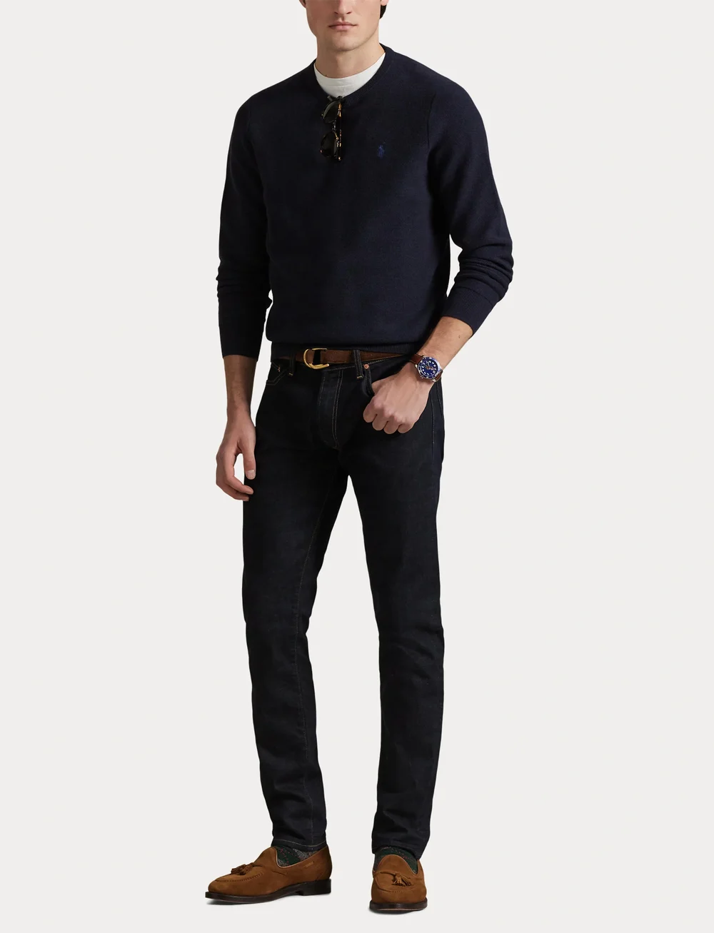 Polo Ralph Lauren - 32/2 COTTON-LSL-PLO - rund hals - navy htr - 4