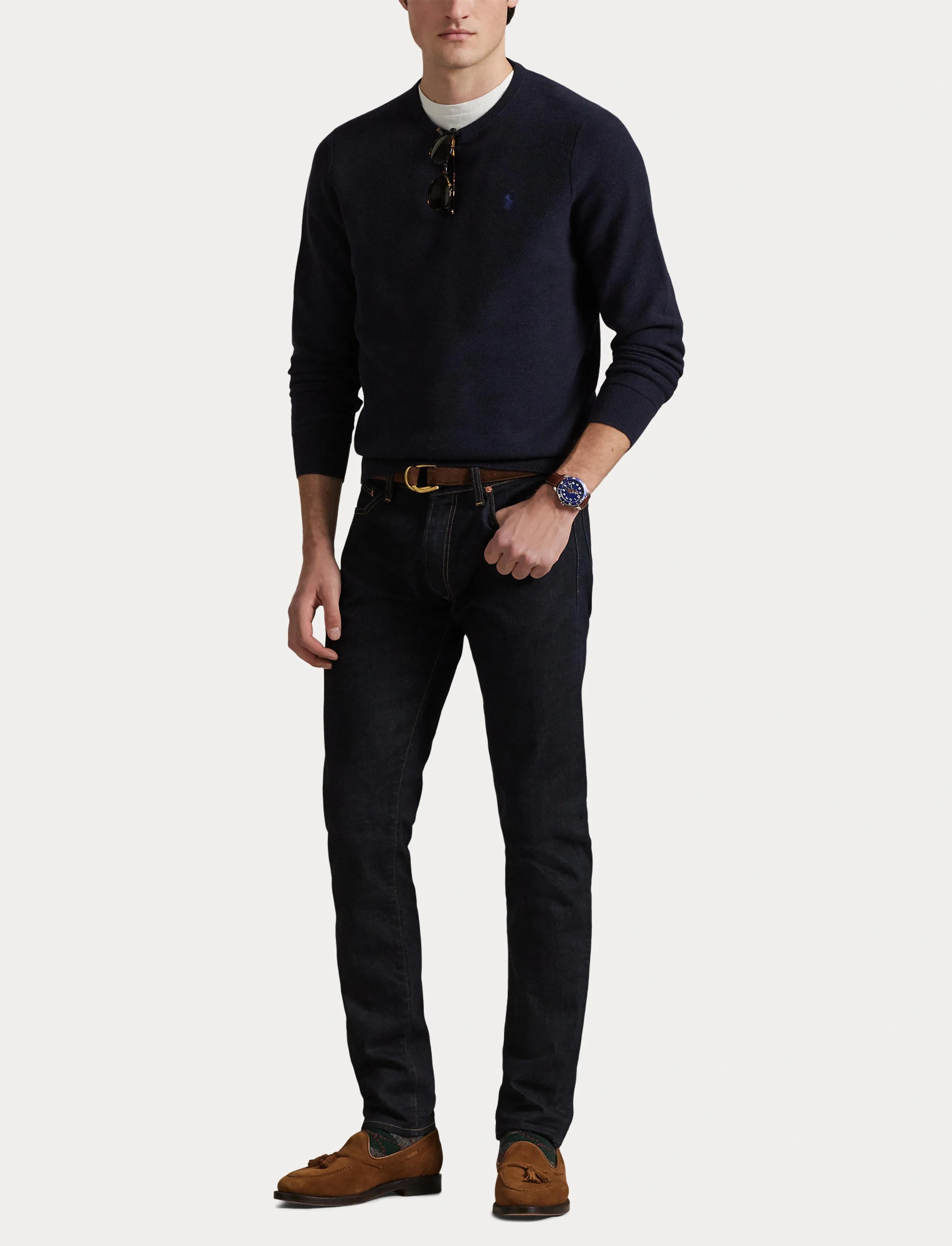 Polo Ralph Lauren - 32/2 COTTON-LSL-PLO - rundhals - navy htr - 3