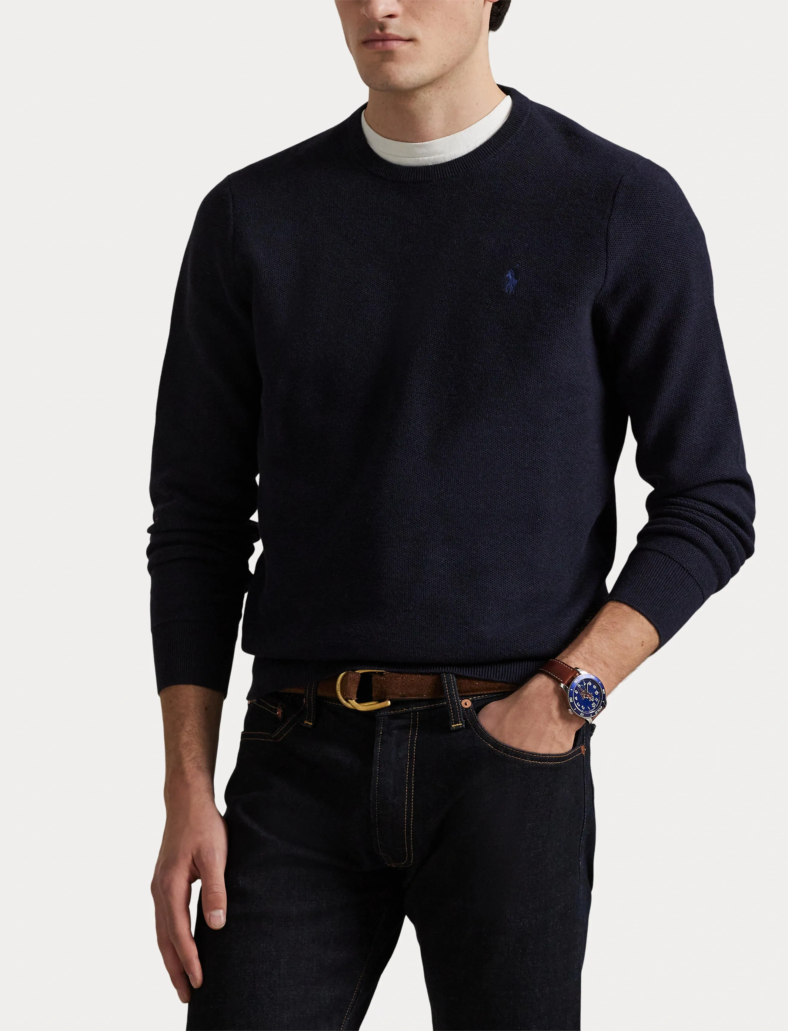Polo Ralph Lauren - 32/2 COTTON-LSL-PLO - rundhals - navy htr - 4