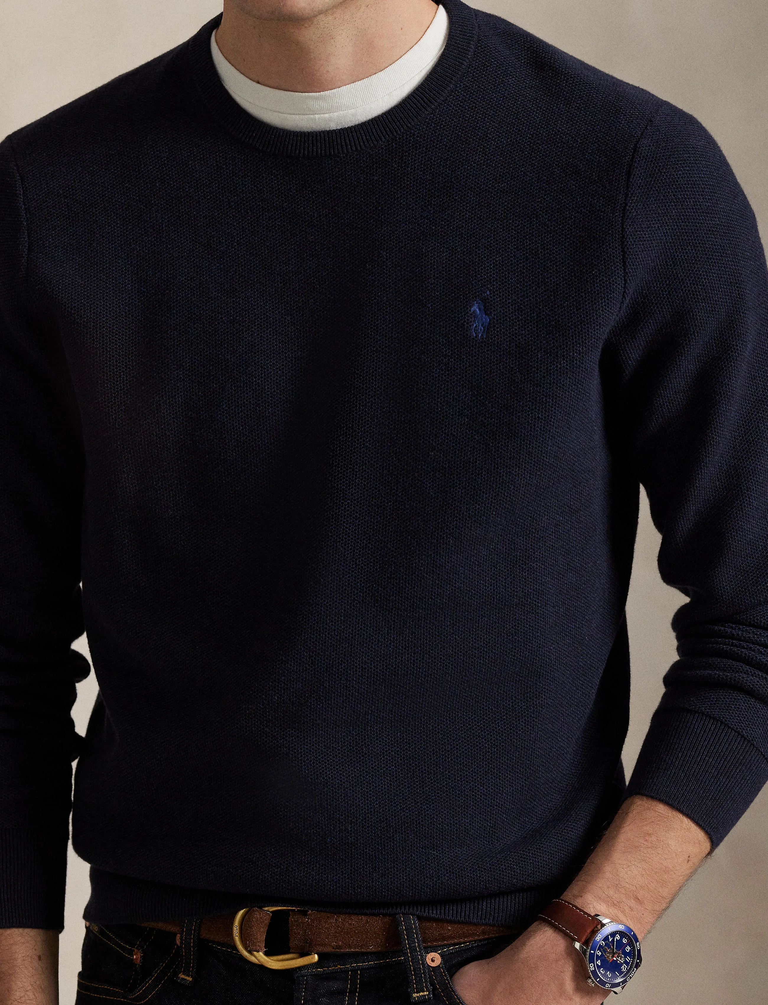 Polo Ralph Lauren - 32/2 COTTON-LSL-PLO - rund hals - navy htr - 3