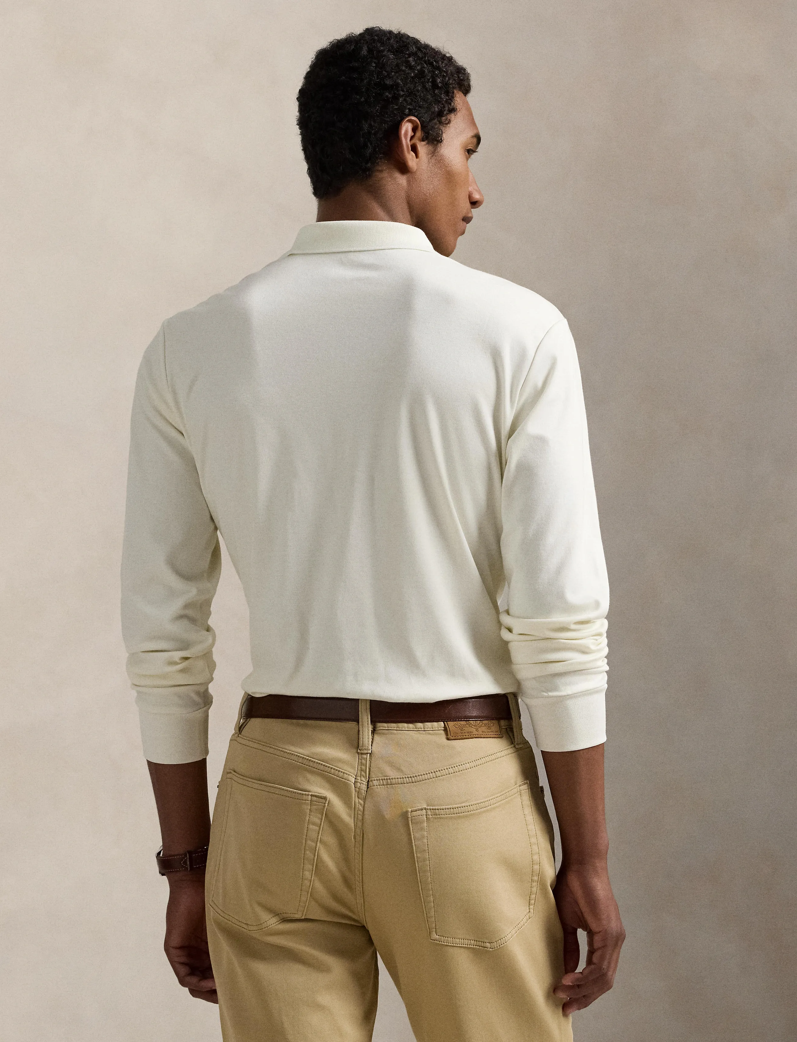 Polo Ralph Lauren - Custom Slim Soft Cotton Polo Shirt - long-sleeved polos - pale cream/c8133 - 2