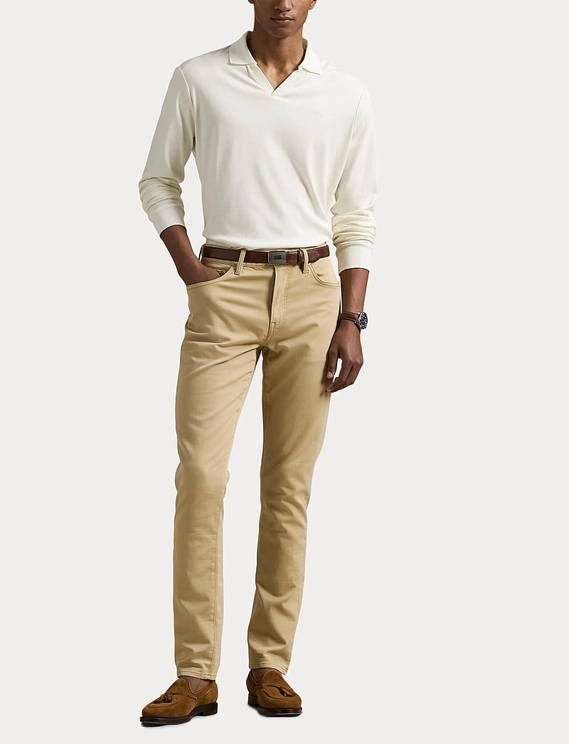 Polo Ralph Lauren - Custom Slim Soft Cotton Polo Shirt - langærmede poloer - pale cream/c8133 - 4