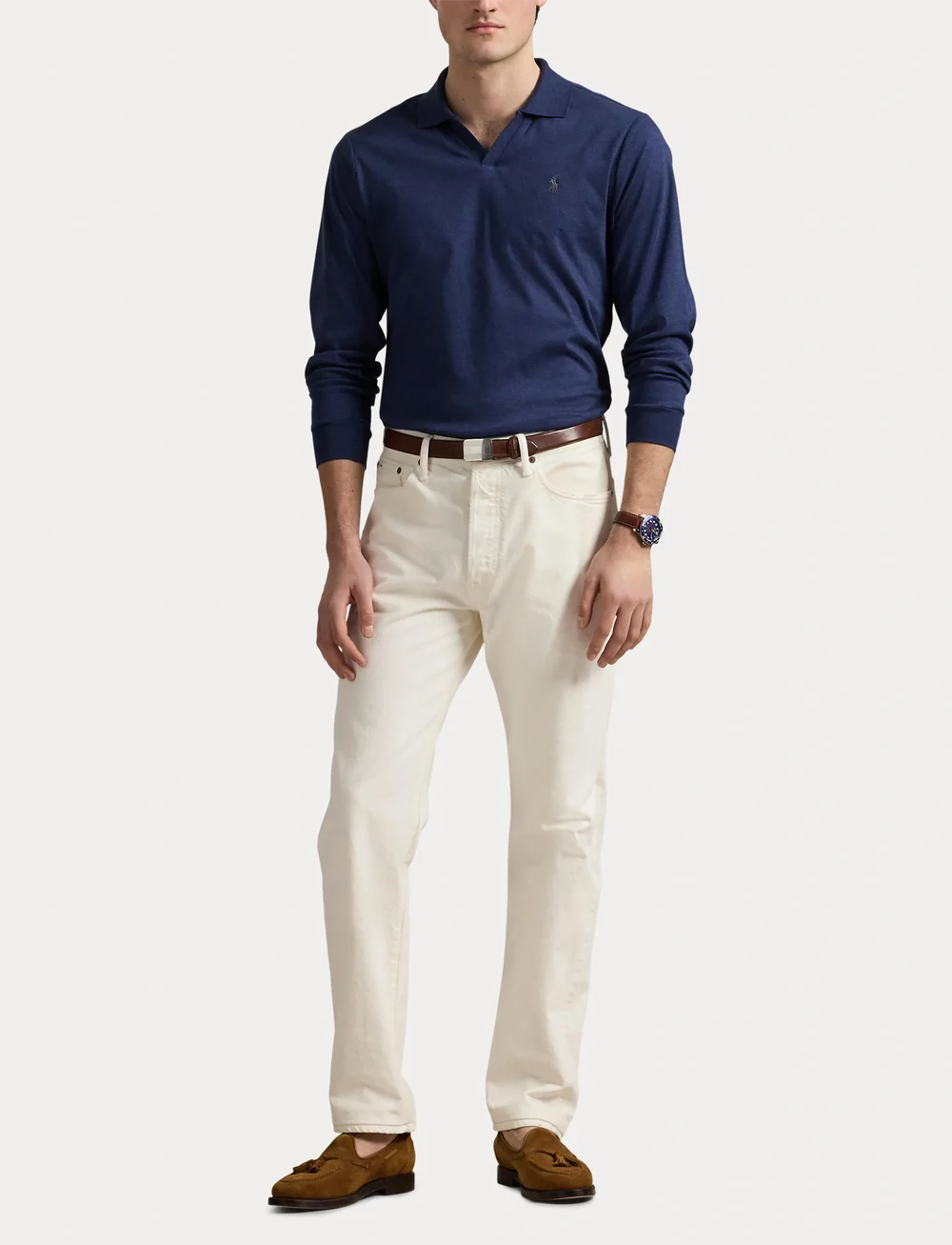 Polo Ralph Lauren - 50/1 INTERLOCK-LSL-PSH - langærmede poloer - spring navy heath - 4